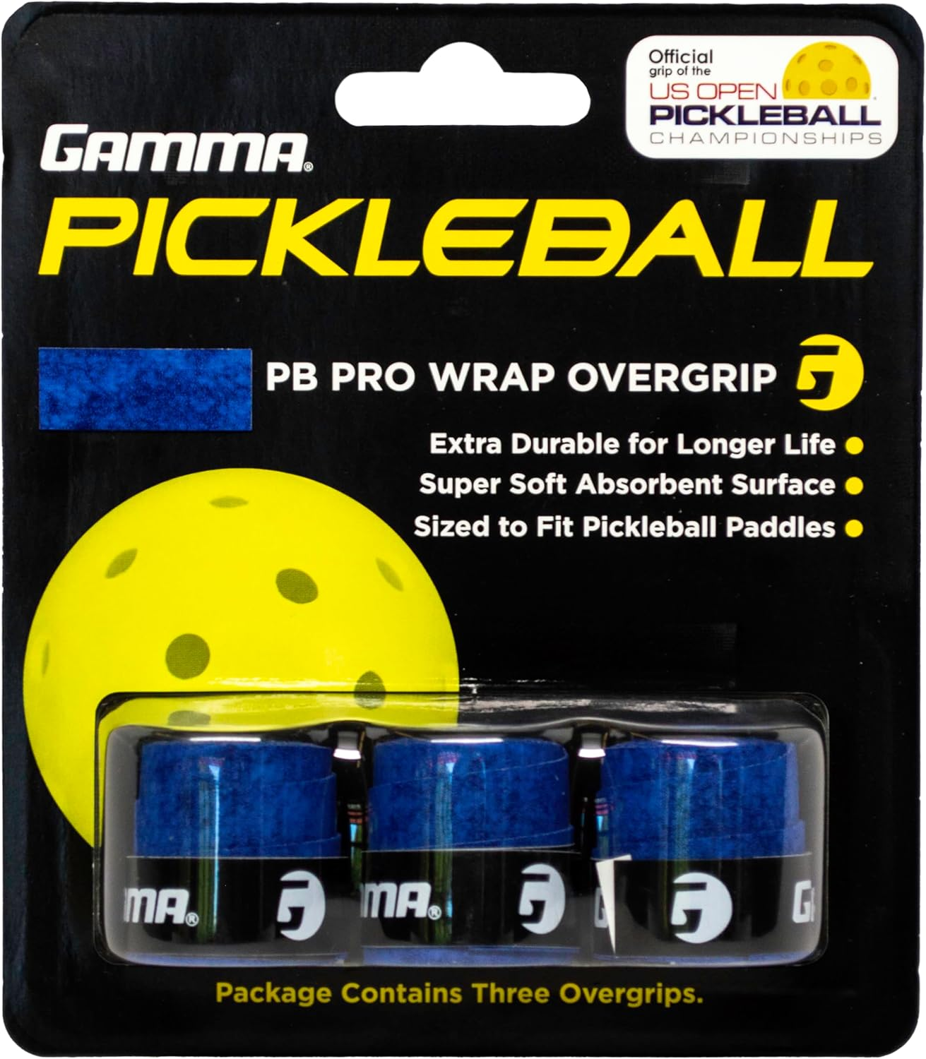 GAMMA Pickleball PRO WRAP OVERGRIP, Extra Tacky, Durable, Moisture Absorbent,...