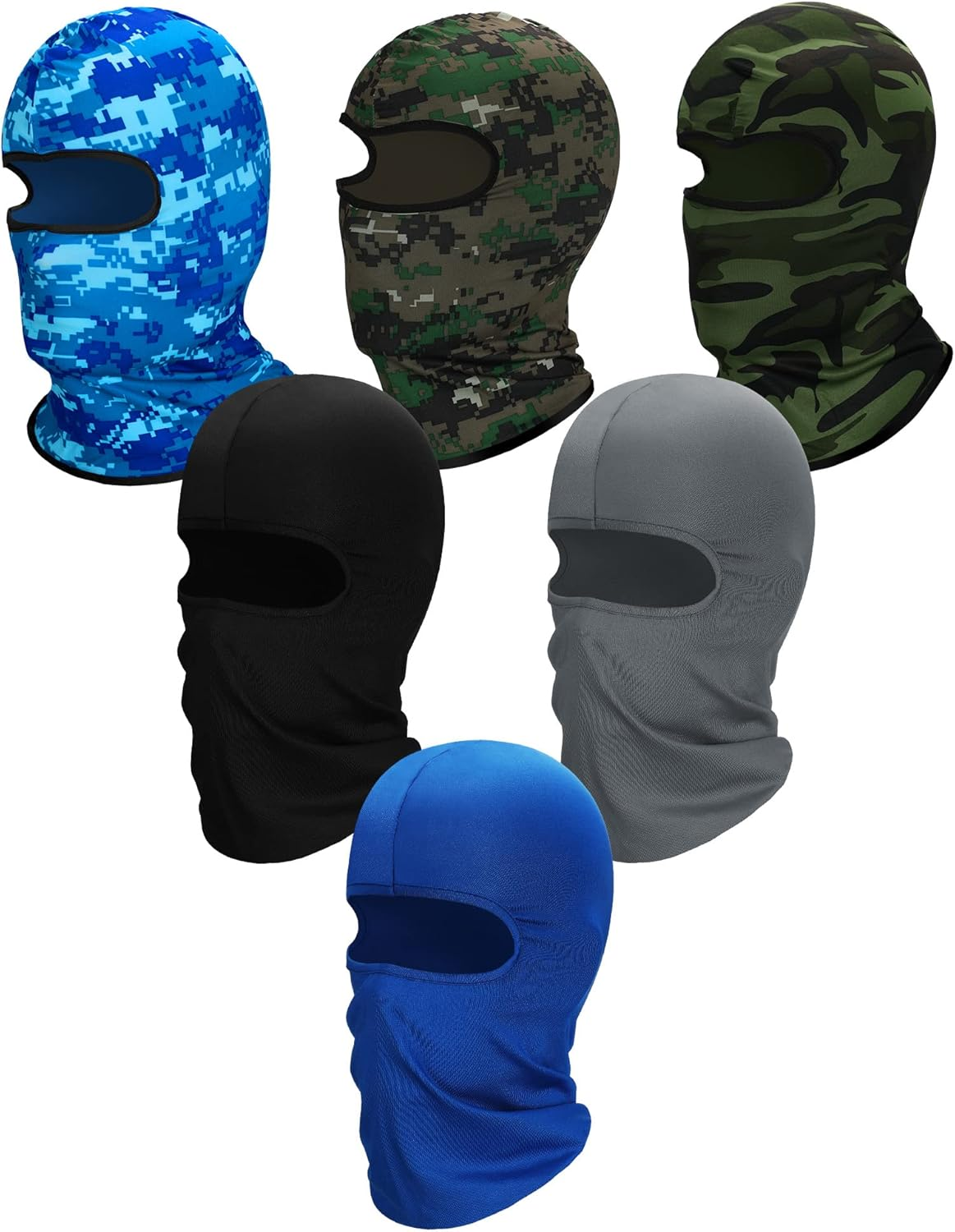 6 Piezas Pasamontañas Verano Protección Solar UV Transpirable para Cara y Cuello