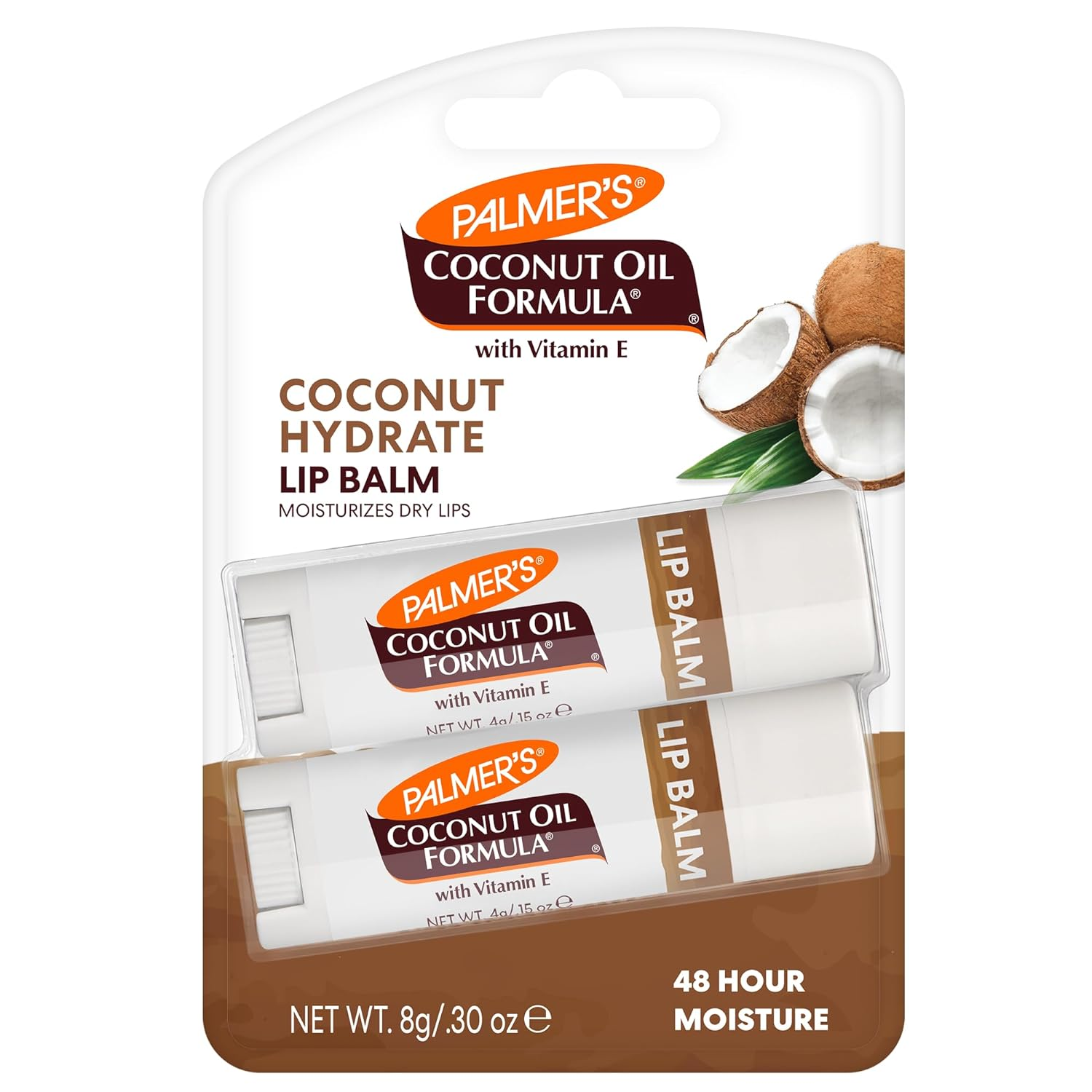 Palmer'S Coconut Oil Formula Lip Balm Duo, All-Day Moisturization, Hydrates Dry, Cracked Lips (Pack of 2)