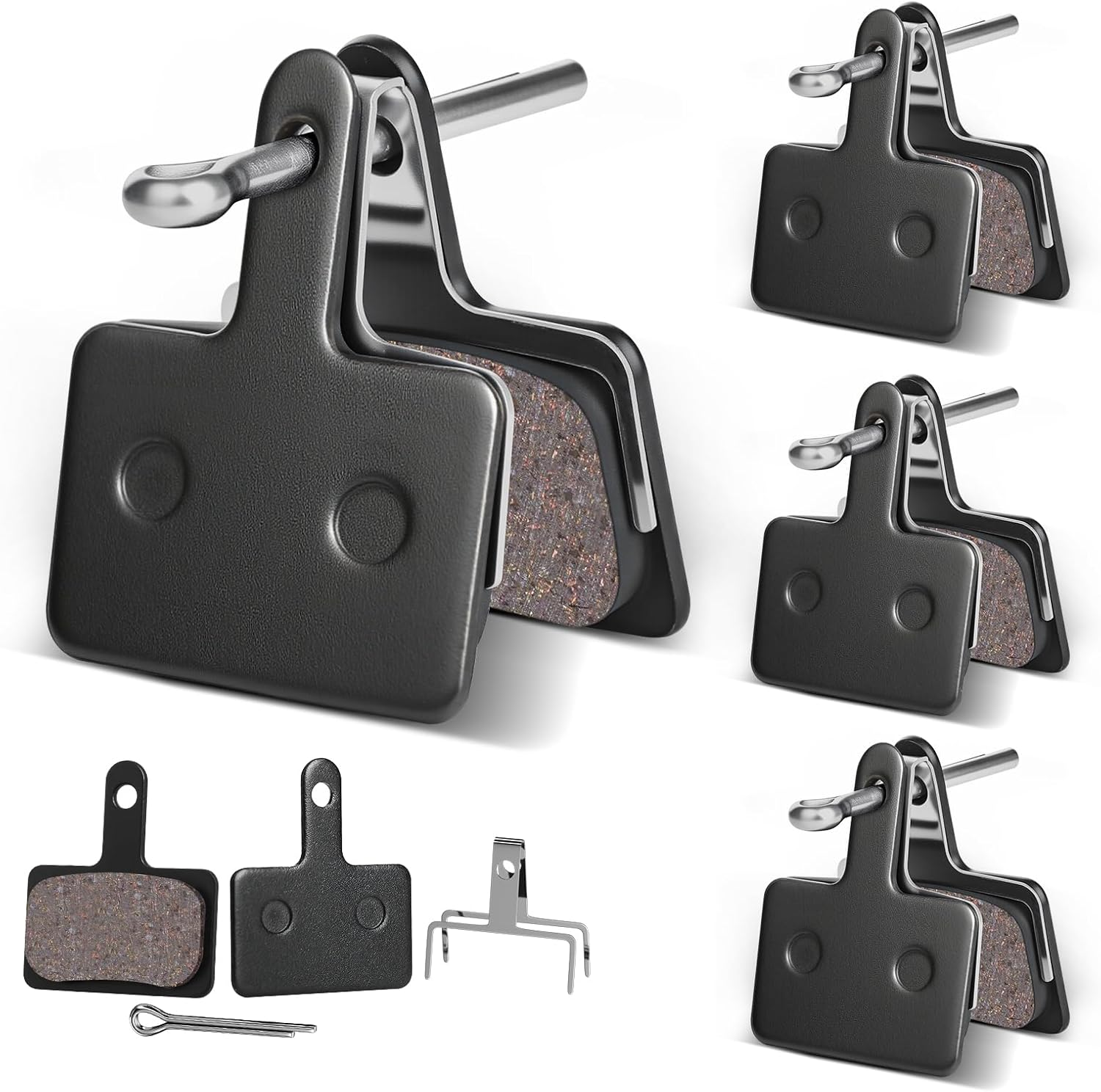 4 Pairs Bike Disc Brake Pads Resin Semi-Metallic MTB Road E-Bike Shimano Tektro
