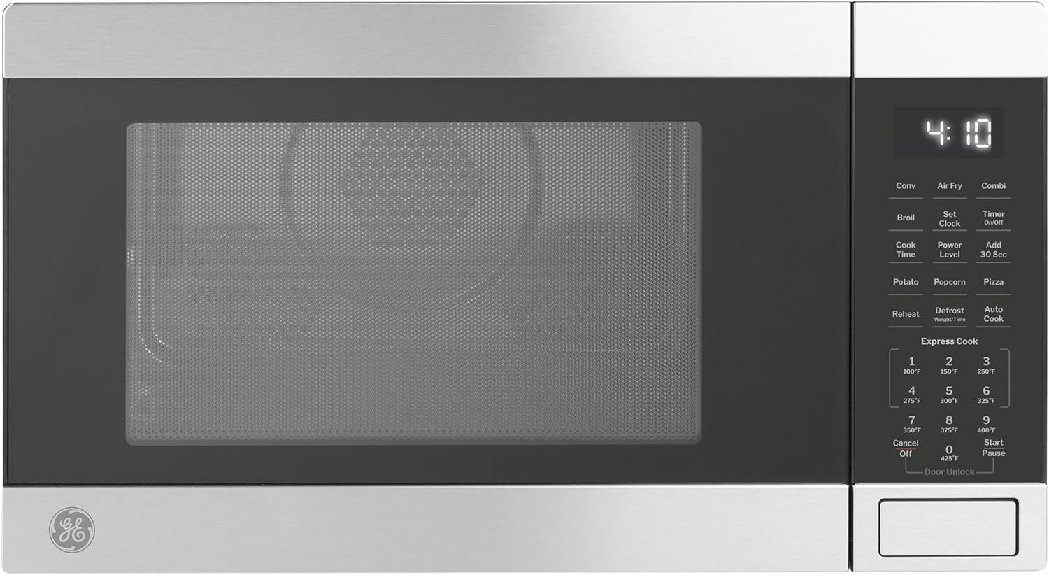 GE GCST10A1WSS 4-In-1 Microwave Oven, 1,050 Watts Air Fryer, Broiler Convection