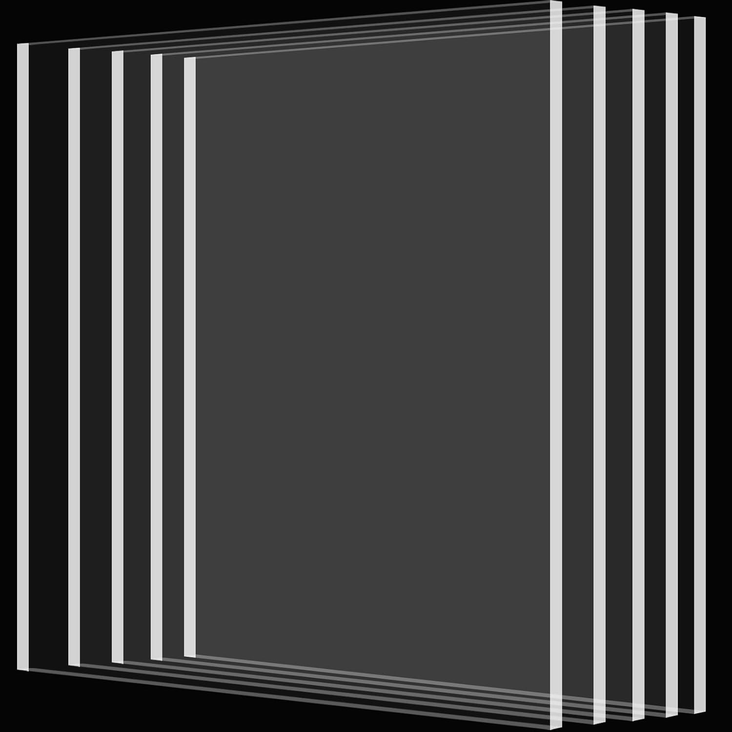 5 Pack 12X12 Inch Clear Acrylic Plexiglass Sheet 1/4 Inch Thick for DIY Crafts
