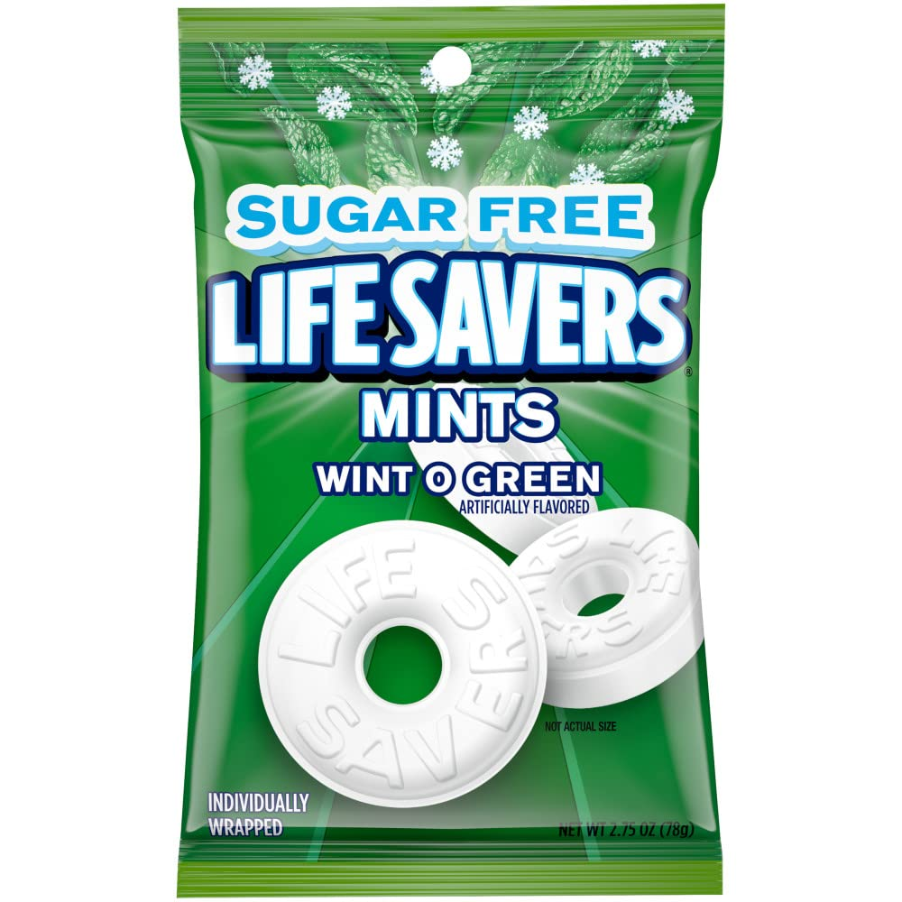 Breath Mints Sugar-Free - Wint-O-Green Hard Candy, 2.75 Oz Bag (Pack of 12), Candy Mints