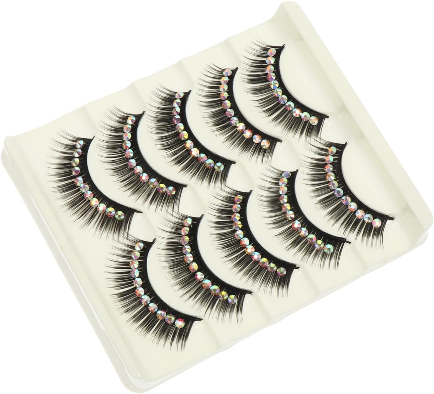 HAPINARY 5 Pairs Diamond False Eyelashes Makeup Eyelashes Color Stickers Fake... - Picture 12 of 13