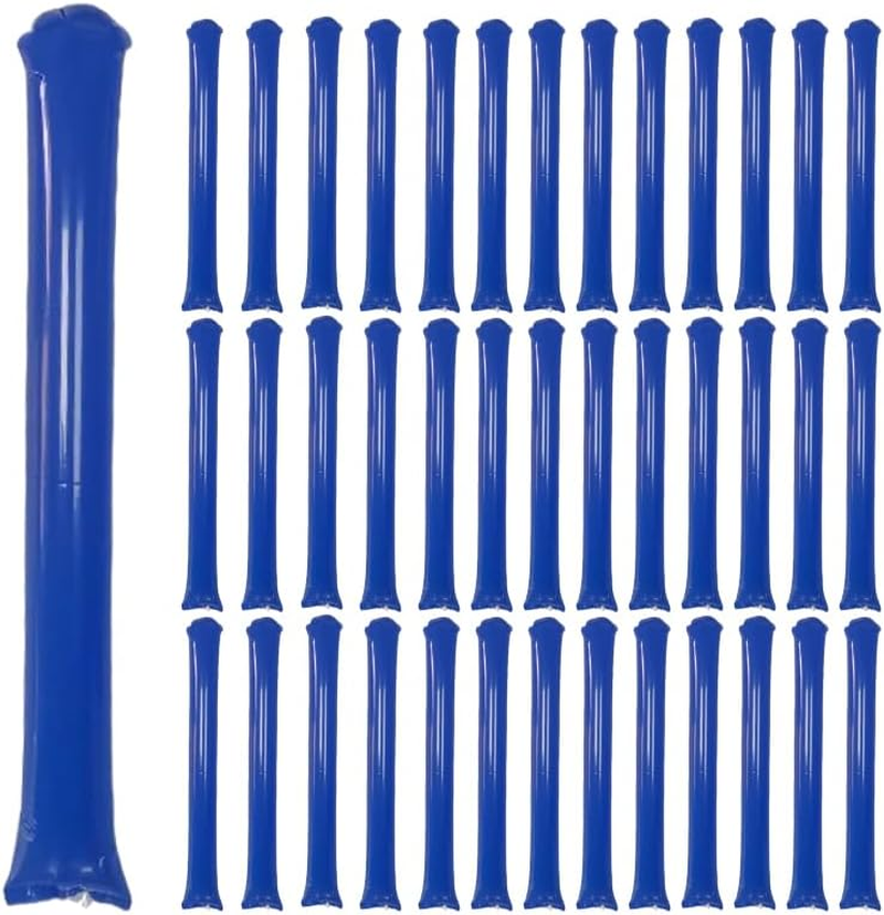 40-Pack Inflatable Cheer Sticks - Blue Team Spirit Noise Makers