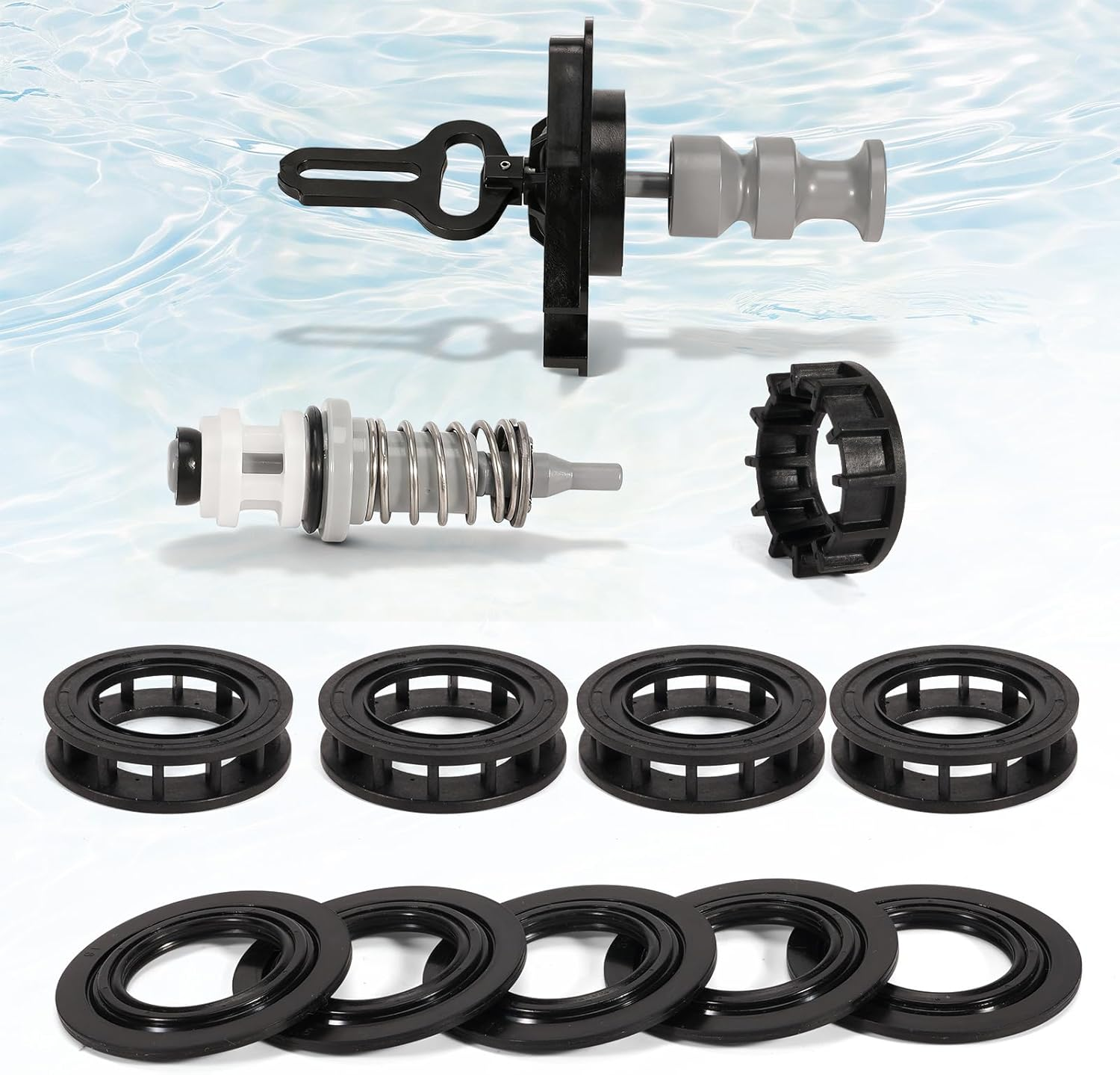 Water Softener Downflow Rebuild Kit Fit for Fleck 5000, Proflo SE, Rainsoft Valves EC4#60115-00 Piston, #60120 Seal & Spacer Kit, #60032 Brine Valve -Fix Water Softener Leaks & Brine Issues