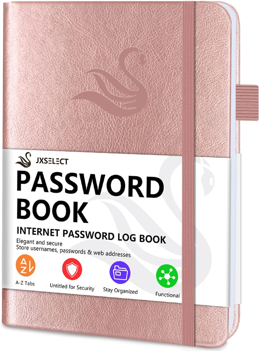Elegant Password Book with Alphabetical Tabs - Hardcover Password Book for Internet Website Address Login - 5.2