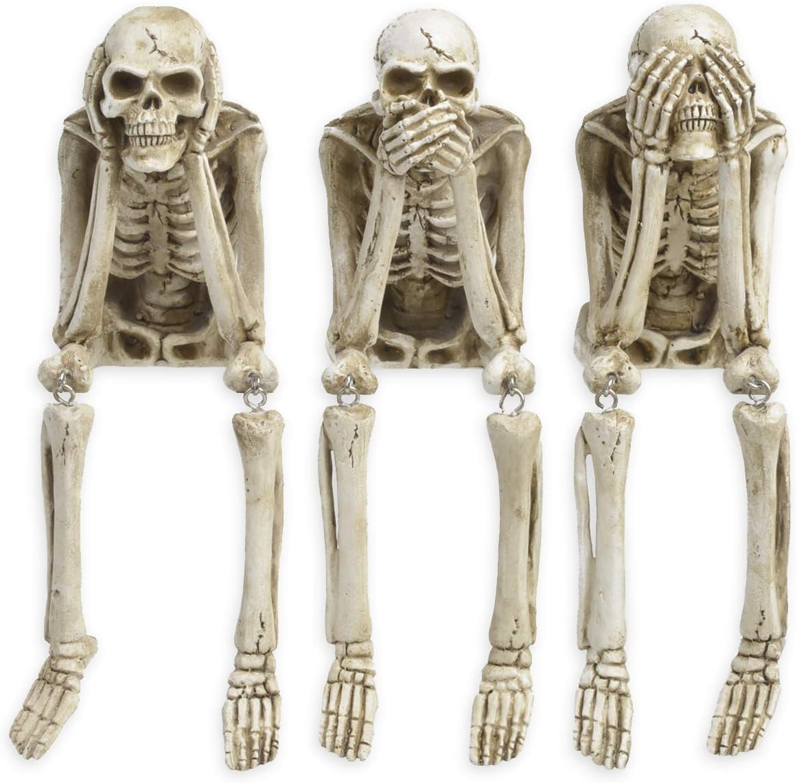 Newman House Studio Skeleton Halloween Decorations Indoor - No Evil Statues