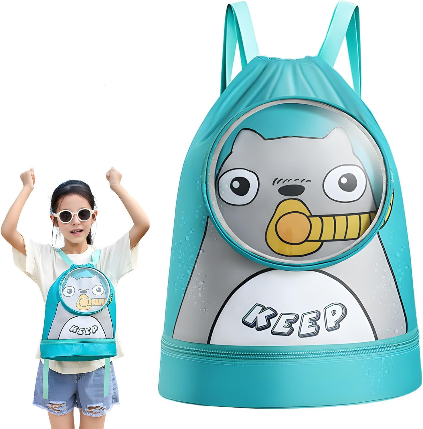 Kids swimming bag Waterproof wet and dry storage backpack Adjustable shoulder... - Picture 9 of 16