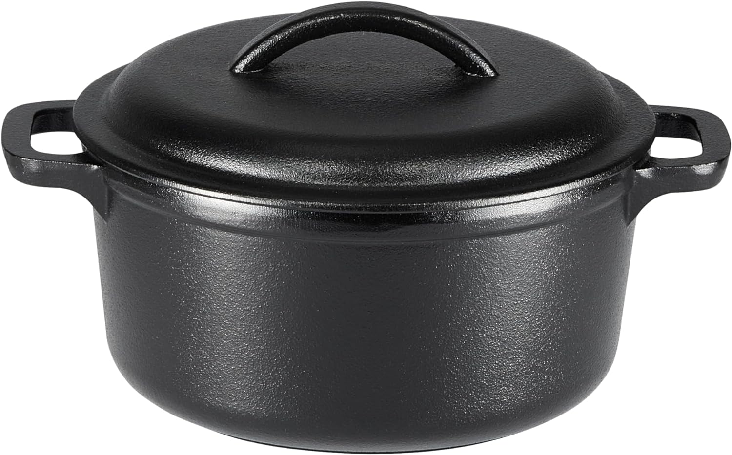 Amazon Basics round Pre-Seasoned Cast Iron Mini Dutch Oven Pot with Lid and Dual