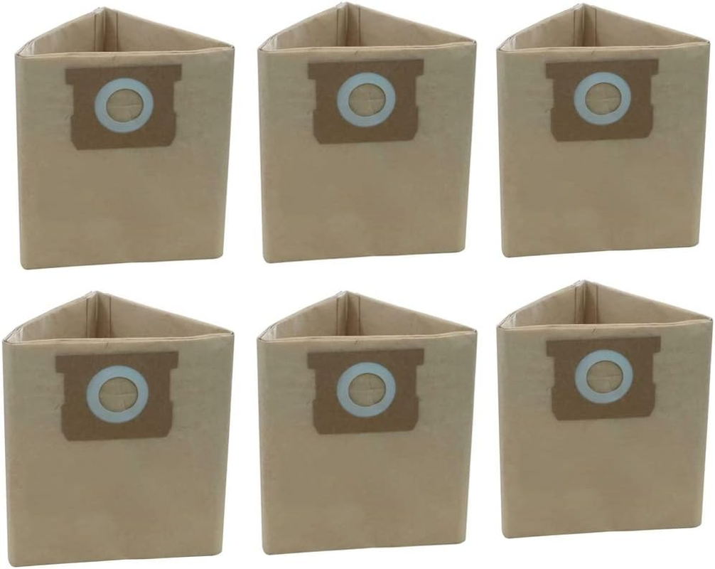 Pack 6 Vacuum Bags for Porter-Cable and Stanley 4 Gallon 5 Gal Shop Vac,