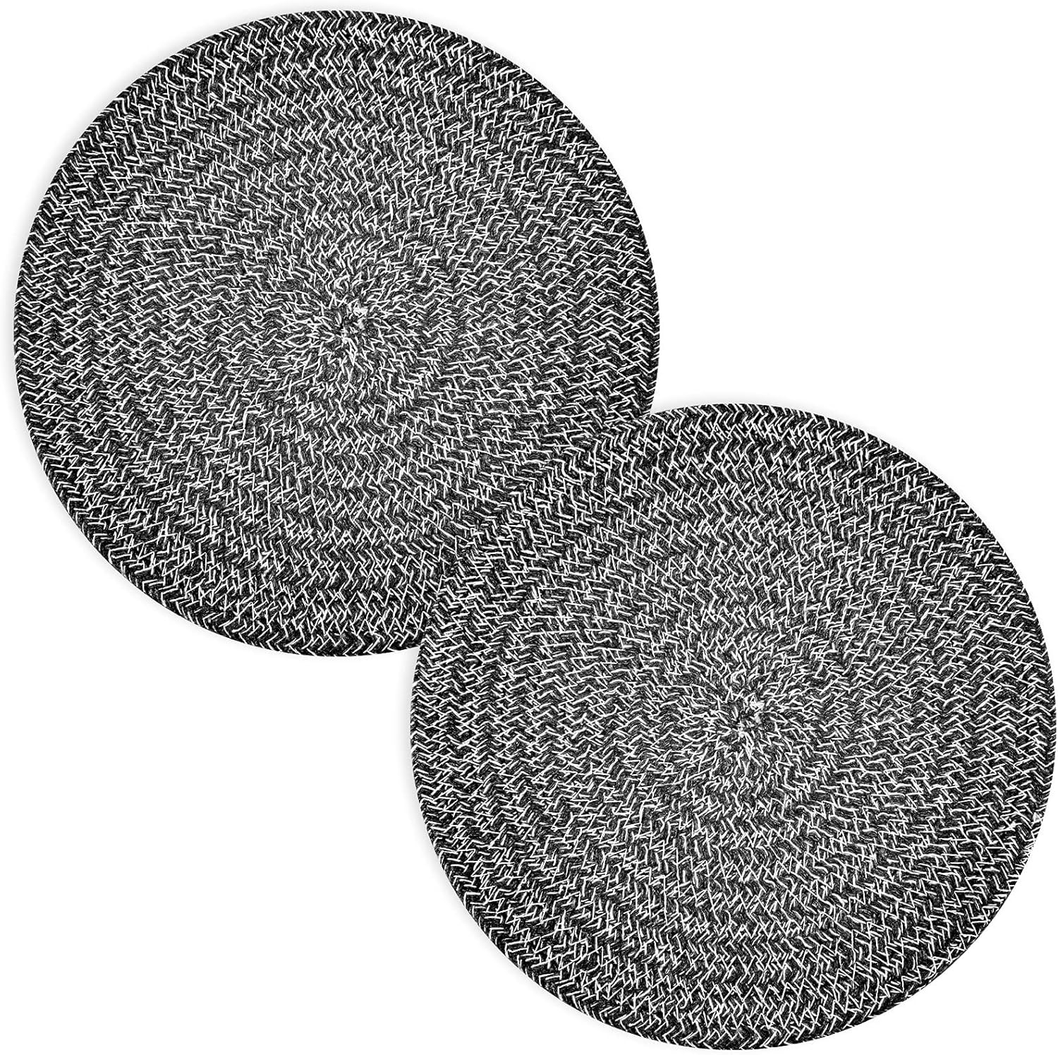 Trivets for Hot Dishes, Pots and Pans, Hot Pads 8 Inches 2 Pcs, Pot Holders for Kitchen, Heat Resistant Mat Protect Counter, Large Coasters Set Home Essentials Farmhouse Decor (Deep Grey)