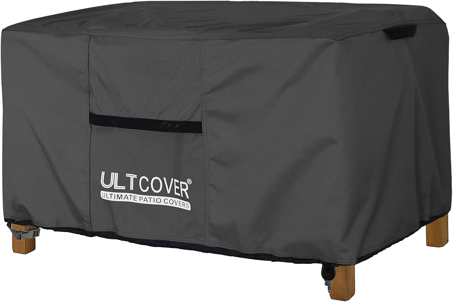 Patio Coffee Table Cover, Waterproof Rectangular Outdoor Small Side Table Cover 36X22X18 Inch, Black