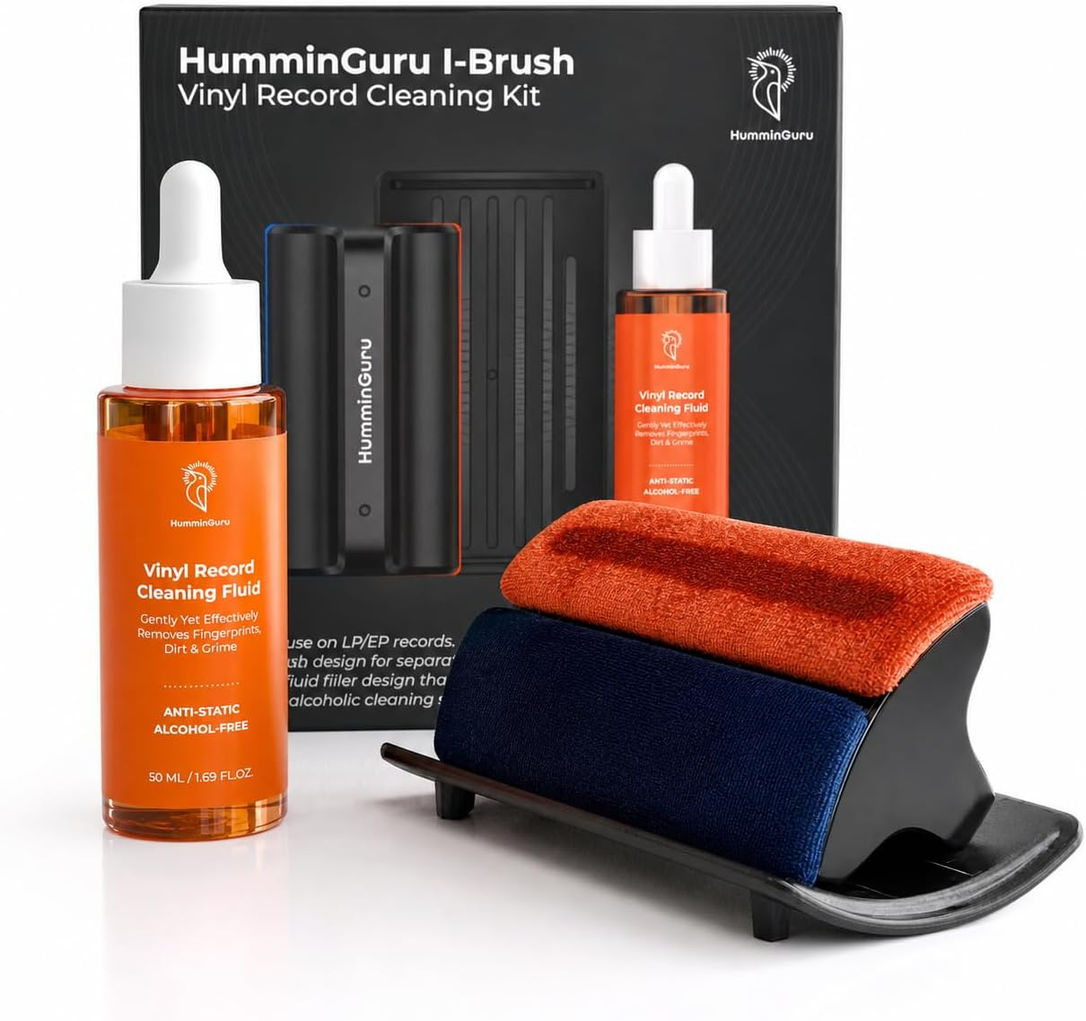 I-Brush Anti-Static Vinyl Record Cleaning Kit, Wet/Dry Brush