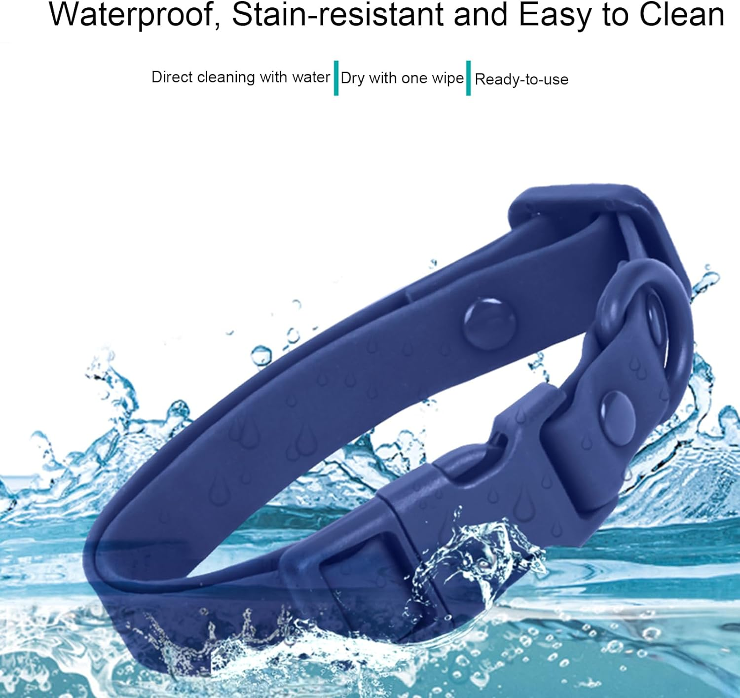Waterproof Dog Collar Soft Rubber Dog Collar with Safety Buckle Adjustable Pe... - Picture 7 of 21