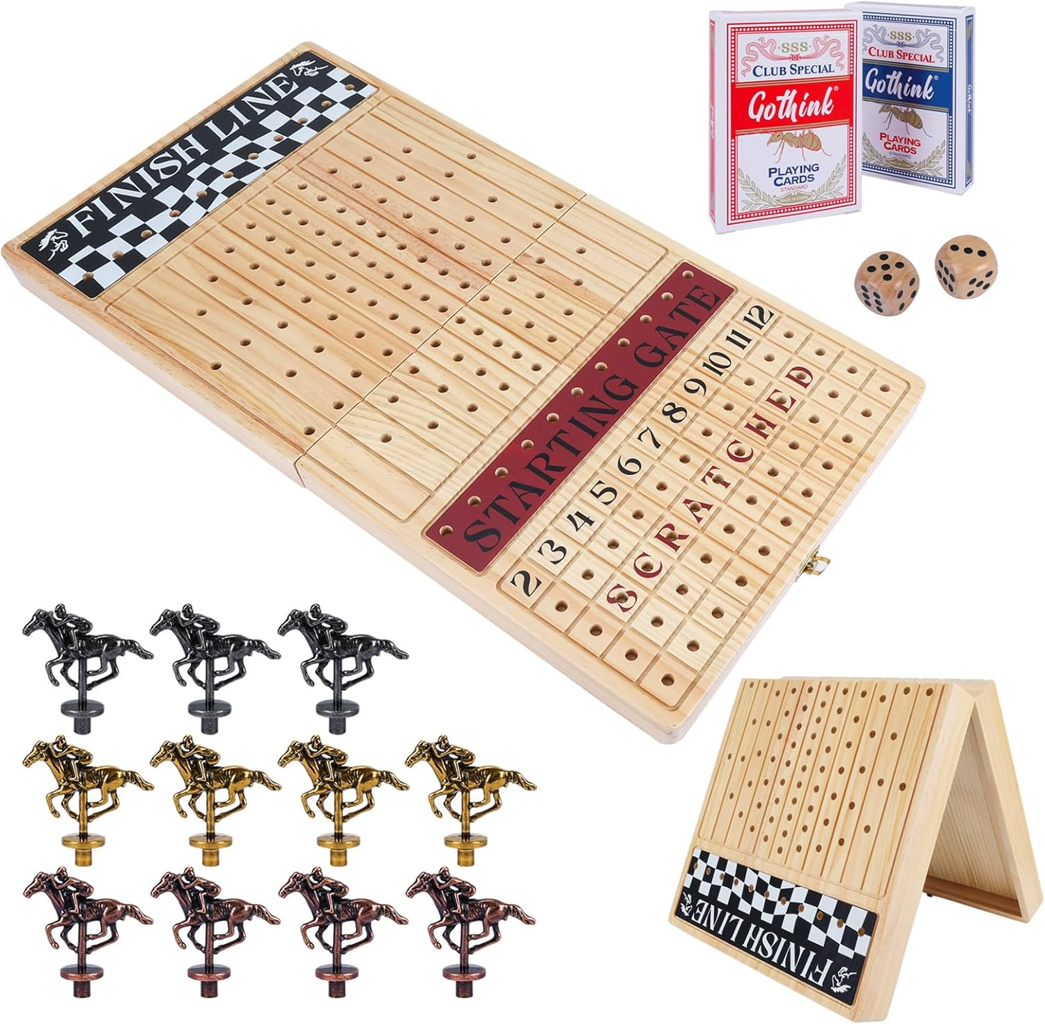 Large 23 Inches Horse Race Board Game Premium Durable Foldable...