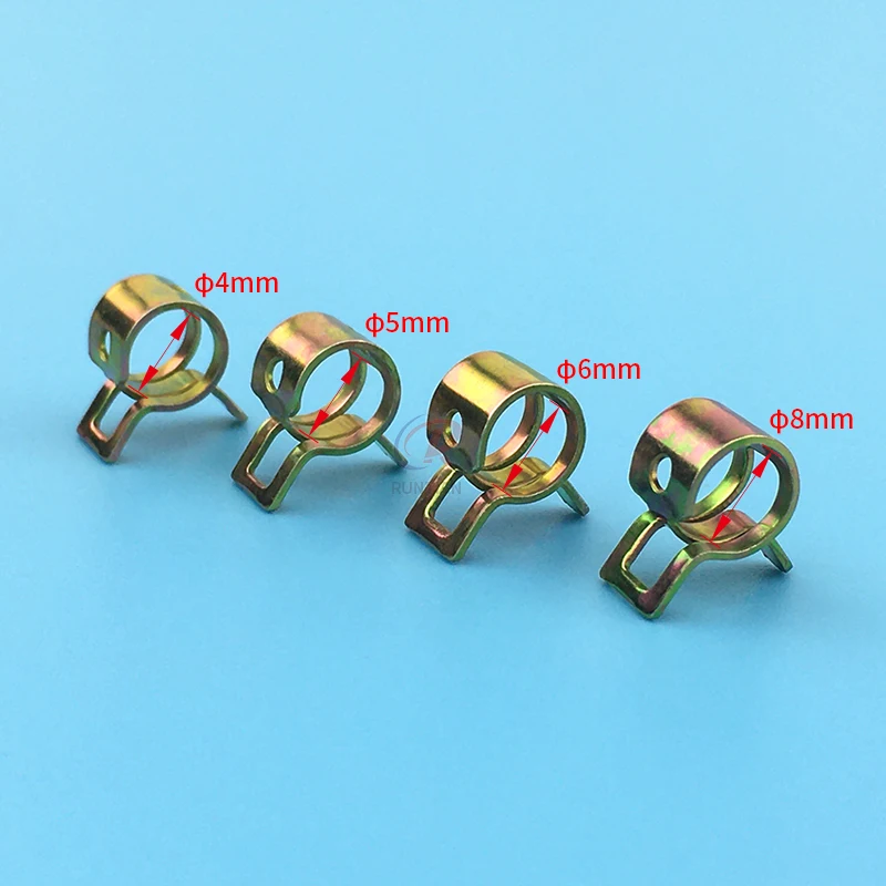 20pcs Metal Ink Tube Clamps 4x2.5 4x3 5x3 6x4 8x6mm Air Tube Metal Clamp Ink Tube Hose Pipe Connector Clip