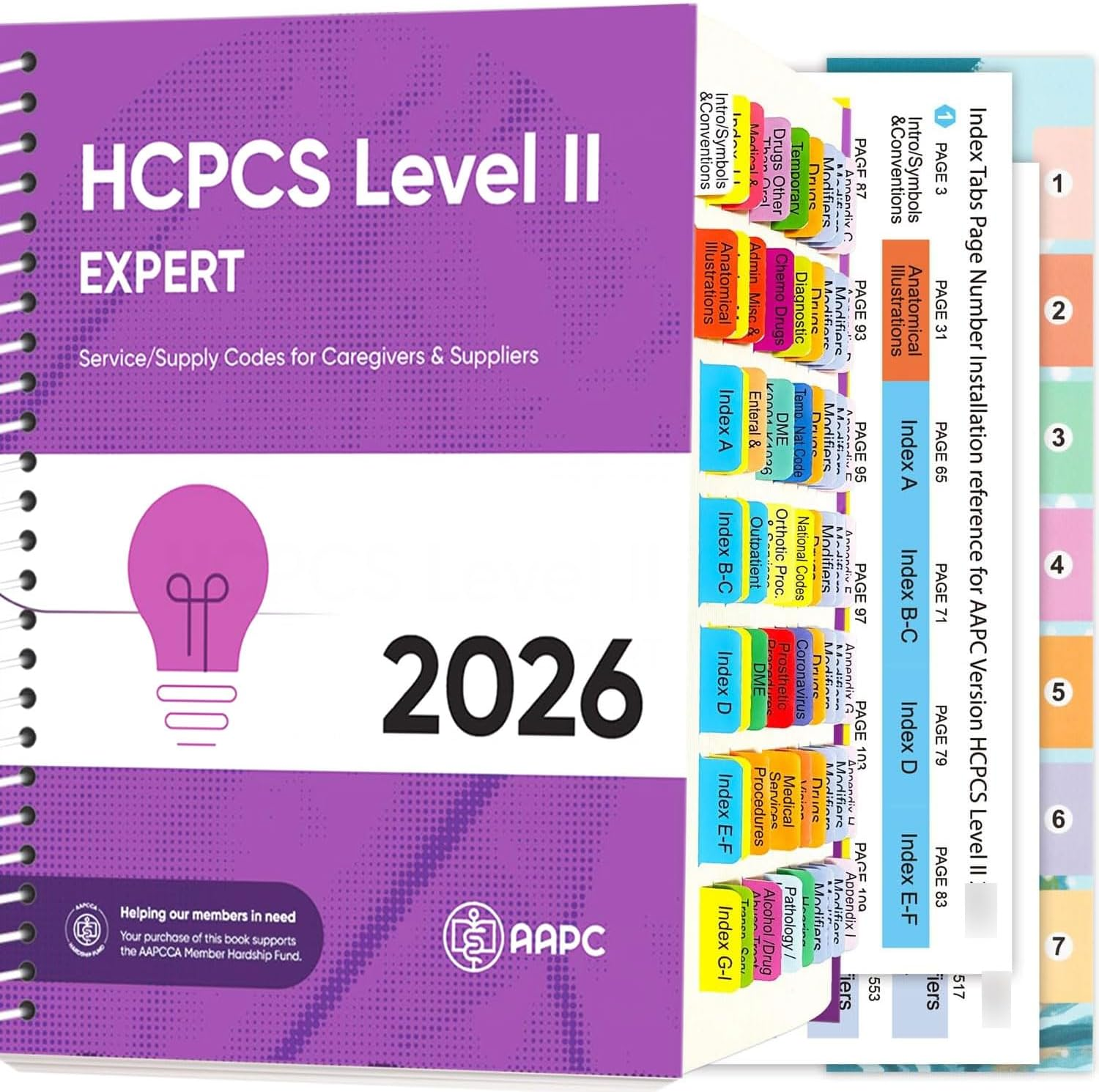 Update Book Tabs for HCPCS Level II Expert 2026 Edition (AAPC), 96 Color-Coded Book Tabs with Alignment Guide & Laminated Durable and Blank Tabs(Book Not Included)