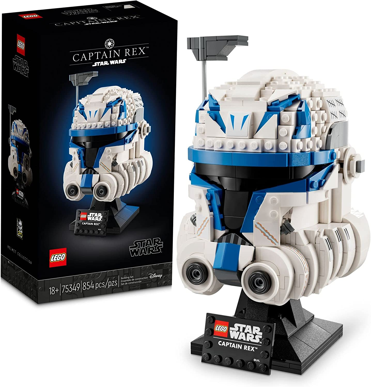 LEGO Star Wars Captain Rex Helmet Building Set, the Clone Wars Collectible Model for Adults, Star Wars Memorabilia, 75349