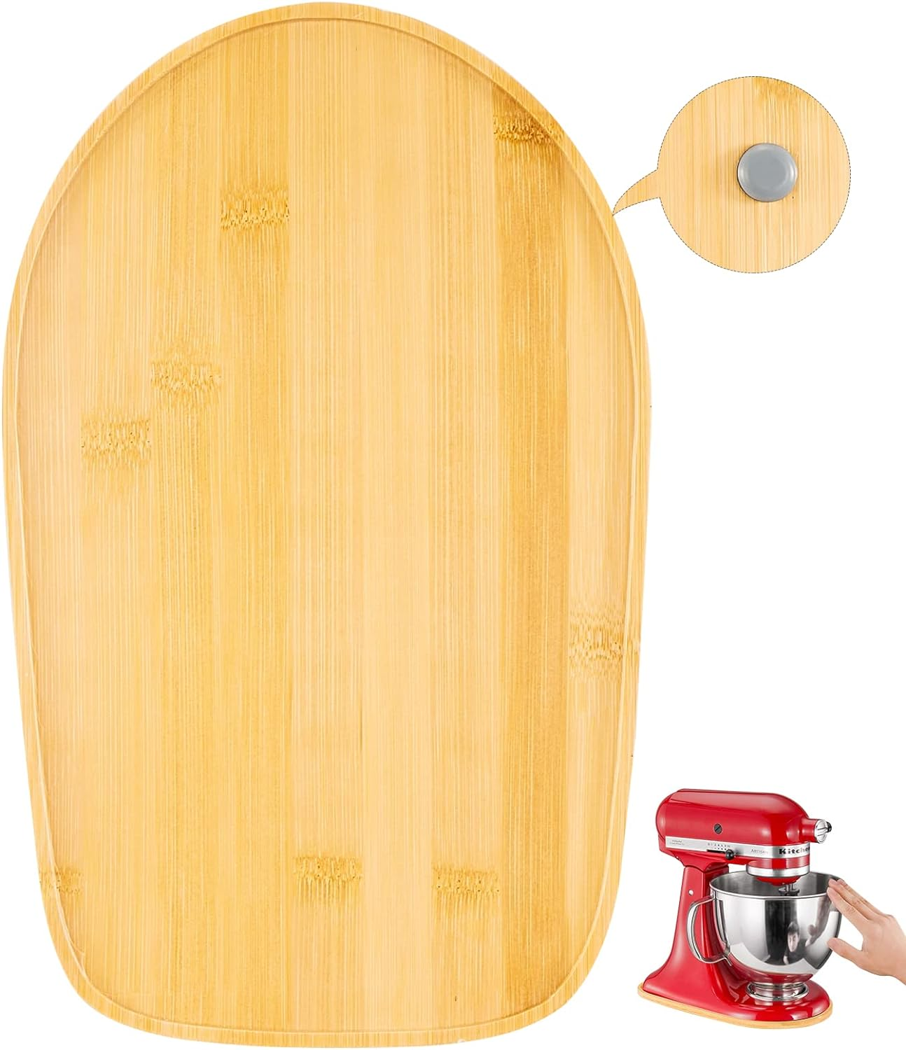 Mixer Mat Slider for Kitchenaid 4.5-5 Qt Tilt Head Stand Mixer - Bamboo Kitchen Appliance Sliding Tray Mixer Mover Slider Board Compatible with Kitchen Aid 4.5-5 Qt Stand Mixer, Kitchenaid Artisan