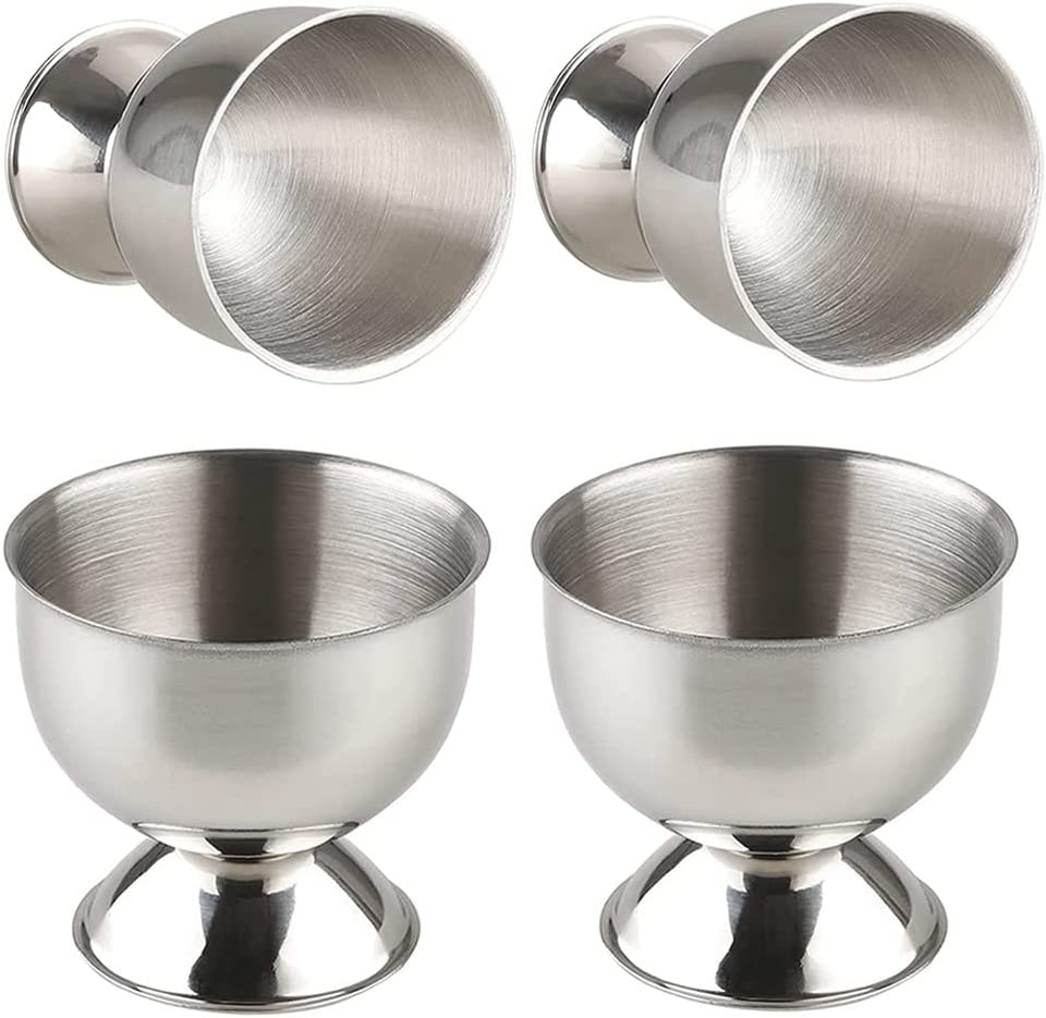 Jindizi Egg Cups, 4PCS Stainless Steel Egg Cups Set, Egg Tray for Hard & Soft... - Picture 2 of 14