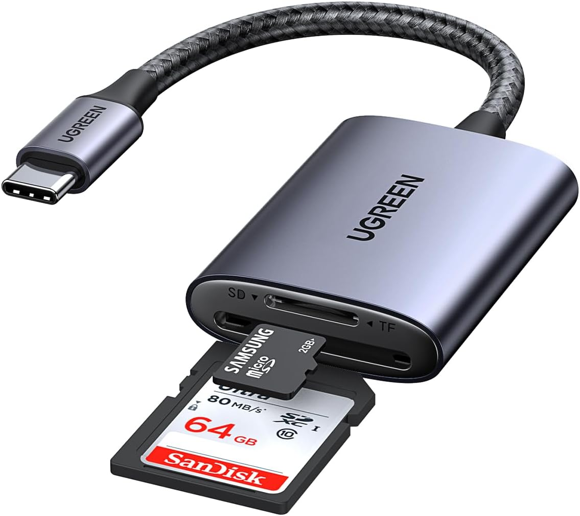 UGREEN USB C 170MB/S Kartenleser SD Micro SD Card Reader Kartenlesegerät USB C Card Reader Kompatibel Mit Iphone 17 Serien, Galaxy S25 Serie, Ipad Pro/Ipad Air, Macbook Pro/Macbook Air Usw (SD 3.0)