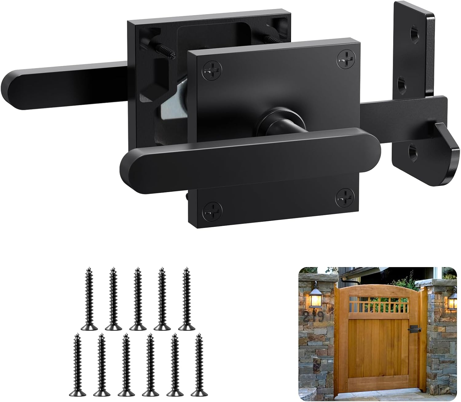XIAOPEIZHI Two Sided Gate Latch,Gate Latch For Outdoor Fence, Wooden