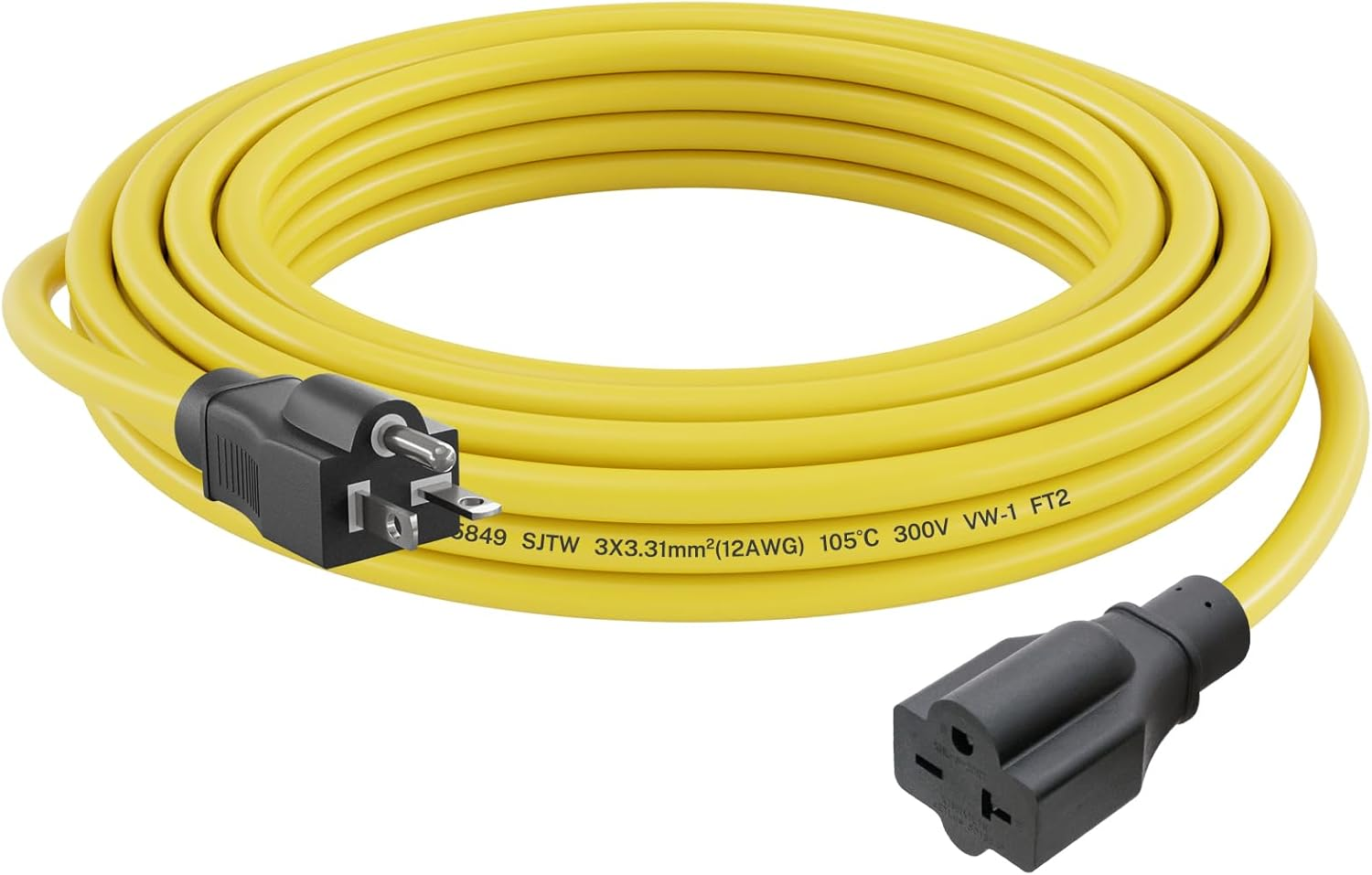 20 AMP 50 FT 12 Gauge Extension Cord, NEMA 6-20P to 6-20R 250 Volt