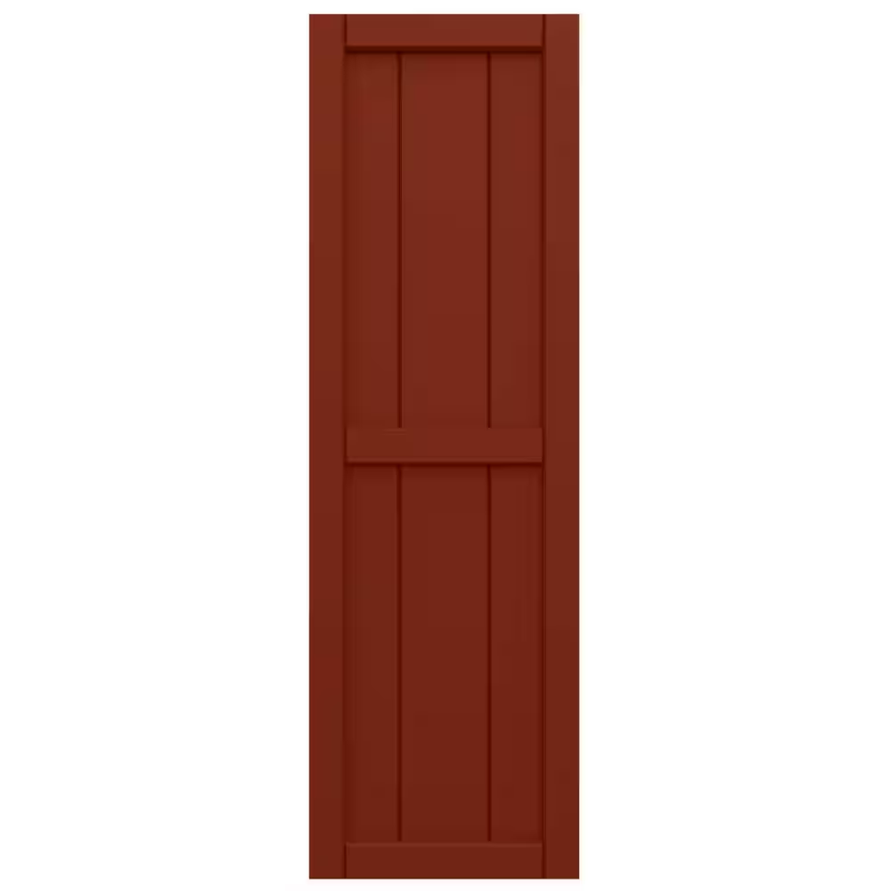 16 1/8 In. W X 45 In. H Endura Core Composite, 3-Board Framed Board-N-Batten Shutters, Pepper Red (Pair-No Hardware)