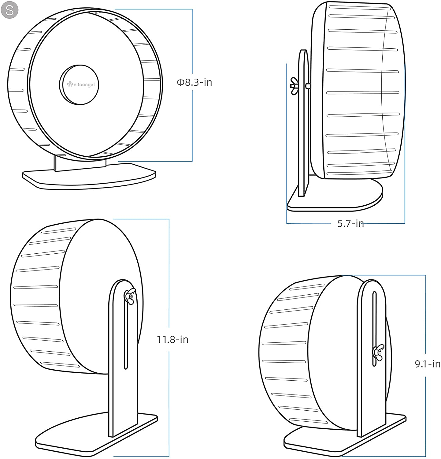 Niteangel Super-Silent Hamster Exercise Wheels: - Quiet Spinner Hamster Runni... - Picture 7 of 22