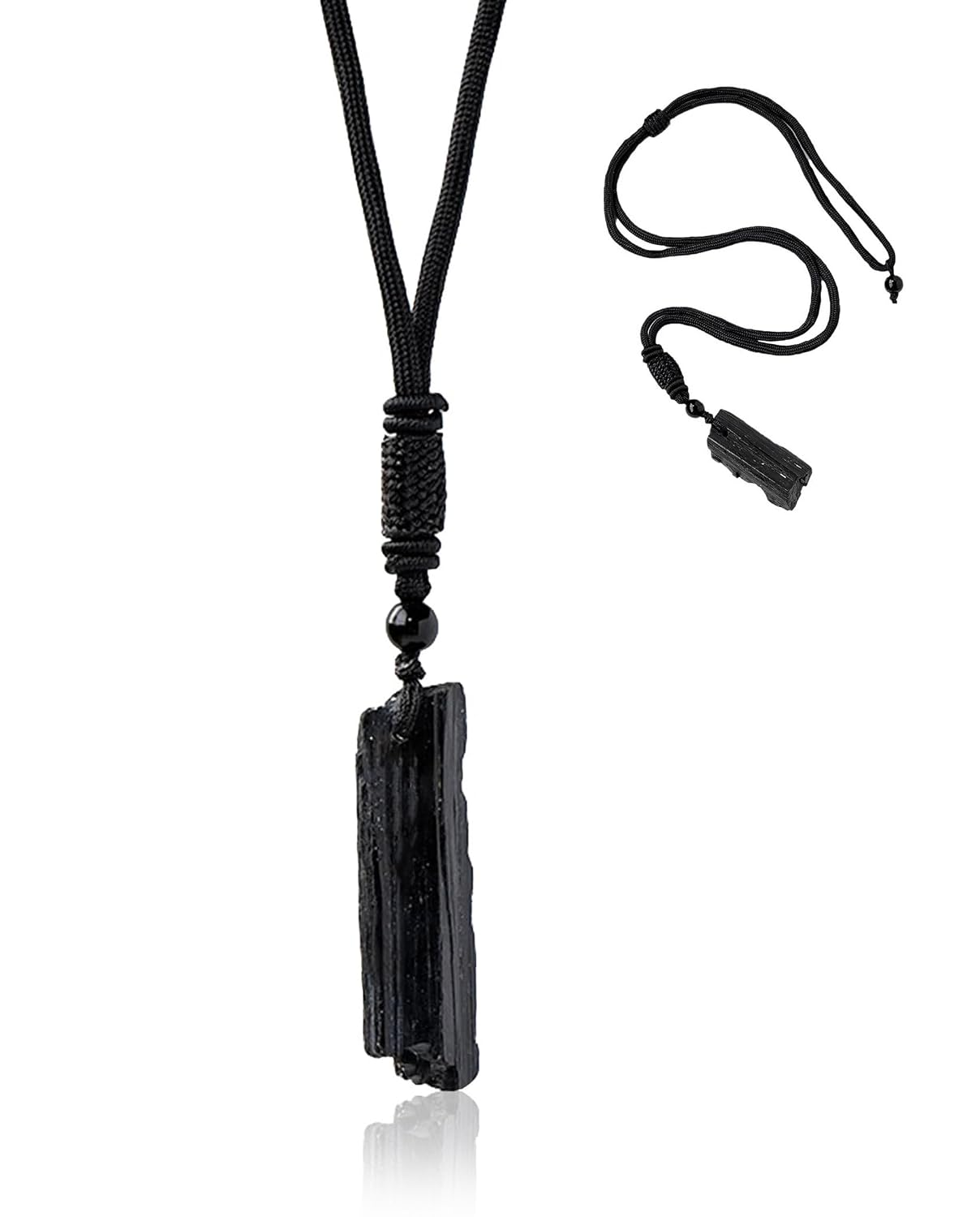 1 Stück Schwarzer Turmalin Kette,Heilsteine, Anhänger,Heilsteine,Schwarzer Heilstein,Obsidian,Mit Schwarz Baumwollband,Natürlich Gewachsener Kristall,Geschenk Für Männer Und Frauen