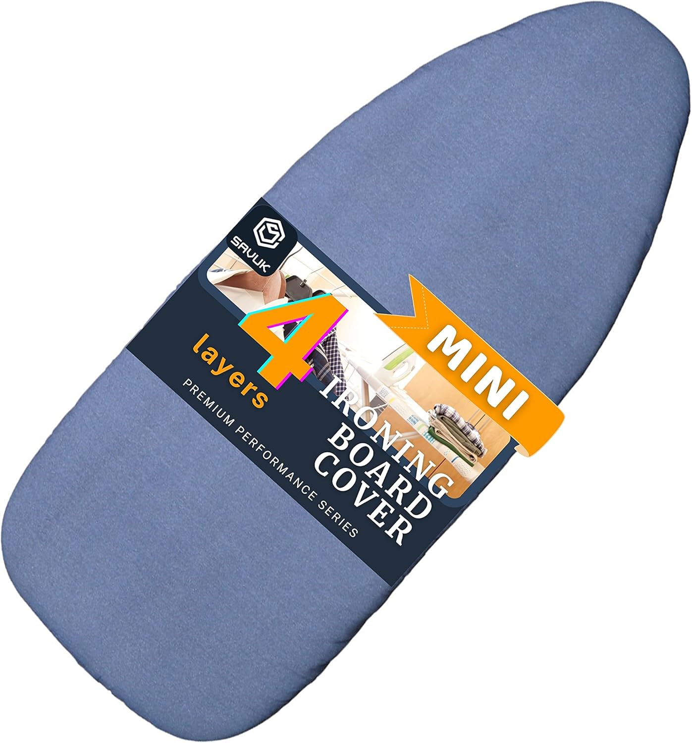 12.5 X 30 Inch Smart Table Top Ironing Board Cover and Pad with Standard Size, Fits Small, Mini Board, Easy Placement, Extra Thick Padding, Elastic Cord, Heat Resistance (12.5