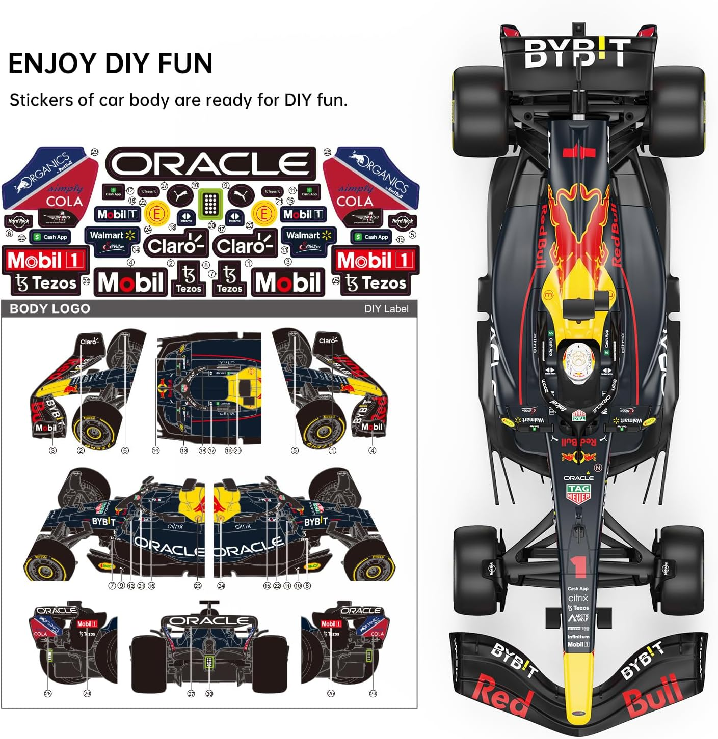 Rastar 1/12 F1 Red Bull Car, Oracle Red Bull Racing F1 RB18 Remote Control Ca... - Picture 9 of 15