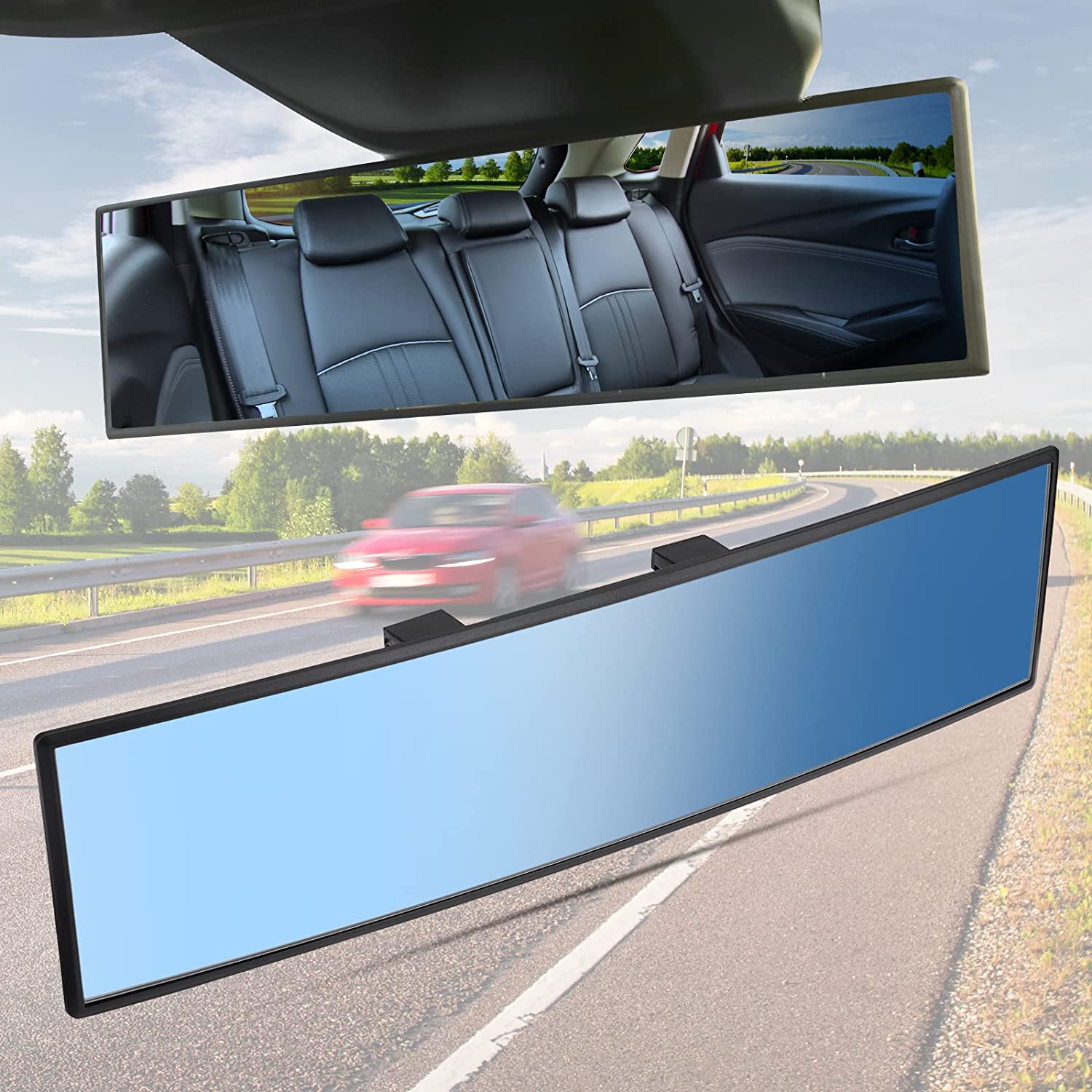 JOYTUTUS Rear View Mirror, Universal 11.81 Inch Panoramic Convex Rearview Mir... - Picture 12 of 12