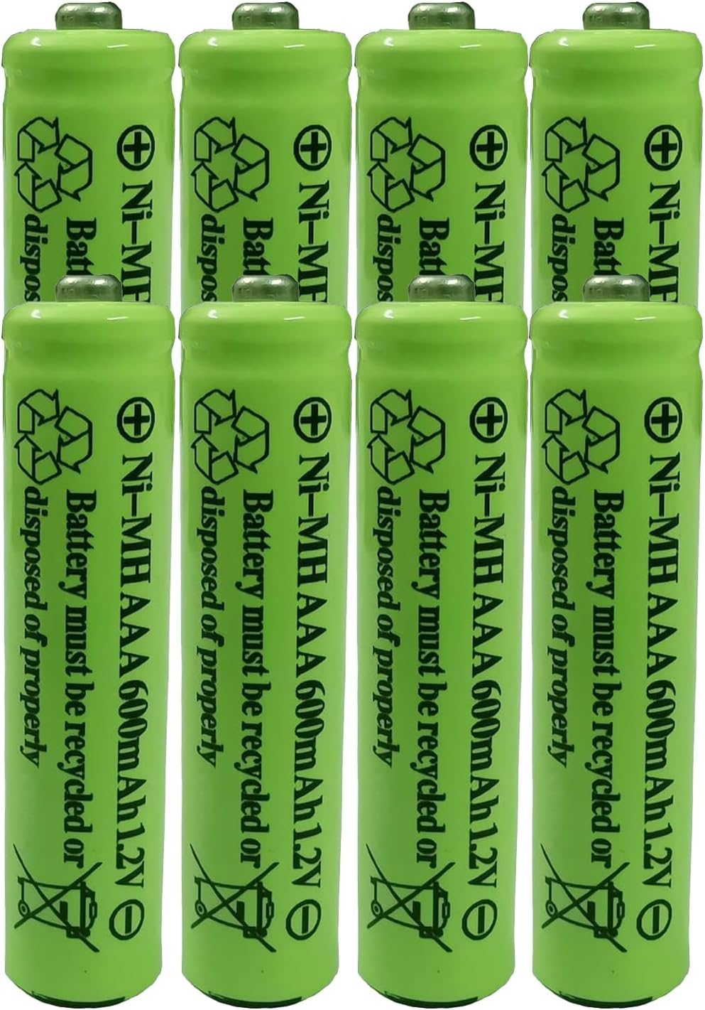 Ni-Mh AAA 600Mah 1.2V Rechargeable Battery for Solar Lights Outdoor Garden Lamp(8 Pack)