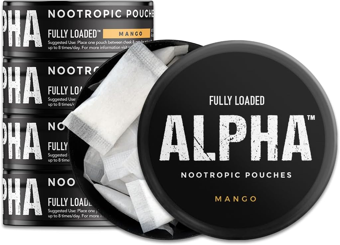 Fully Loaded Alpha Nootropic Pouches (Mango) - 5 Cans - 15