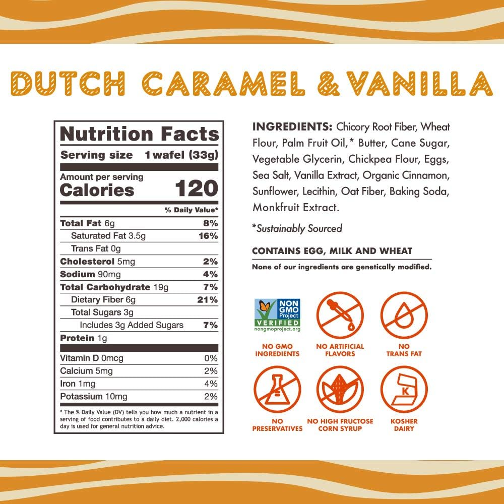 Rip Van Wafels Dutch Caramel & Vanilla Stroopwafels - Healthy Snacks - Non GM... - Picture 8 of 14