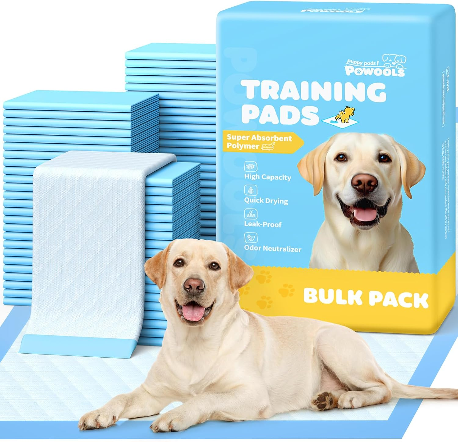 100-Pack X-Large Puppy Pads - 34'' X 28'' Pee Pads for Dogs Potty Training with Leak-Proof Quick-Dry Design, 6-Layer Wee Wee Pads for Dogs, Blue
