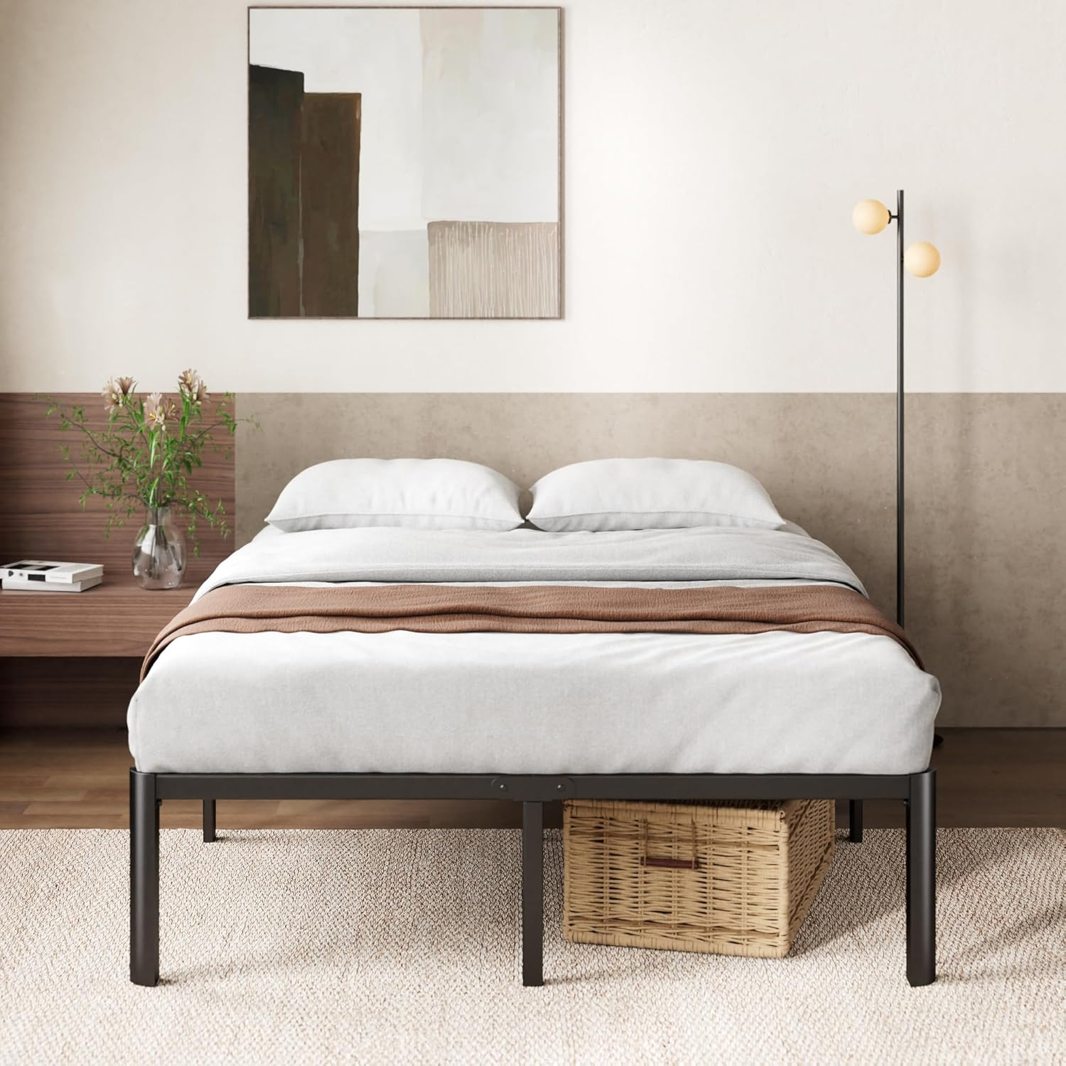 Zinus Van Queen Bed Frame 40cm Metal Bed Base | Steel Slat Mattress Support |... - Picture 3 of 16