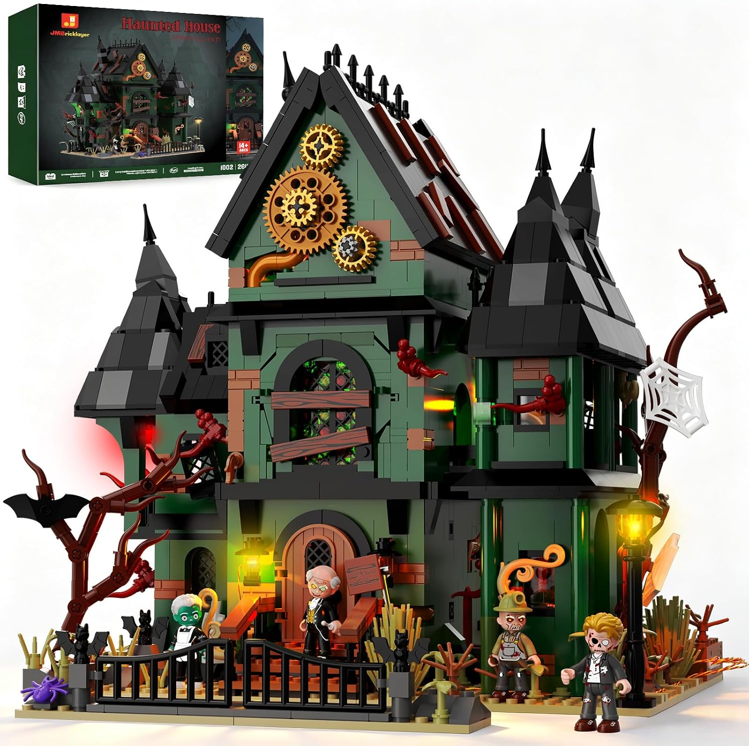 Ghost House Building Blocks Horror Architecture with 4 Figures