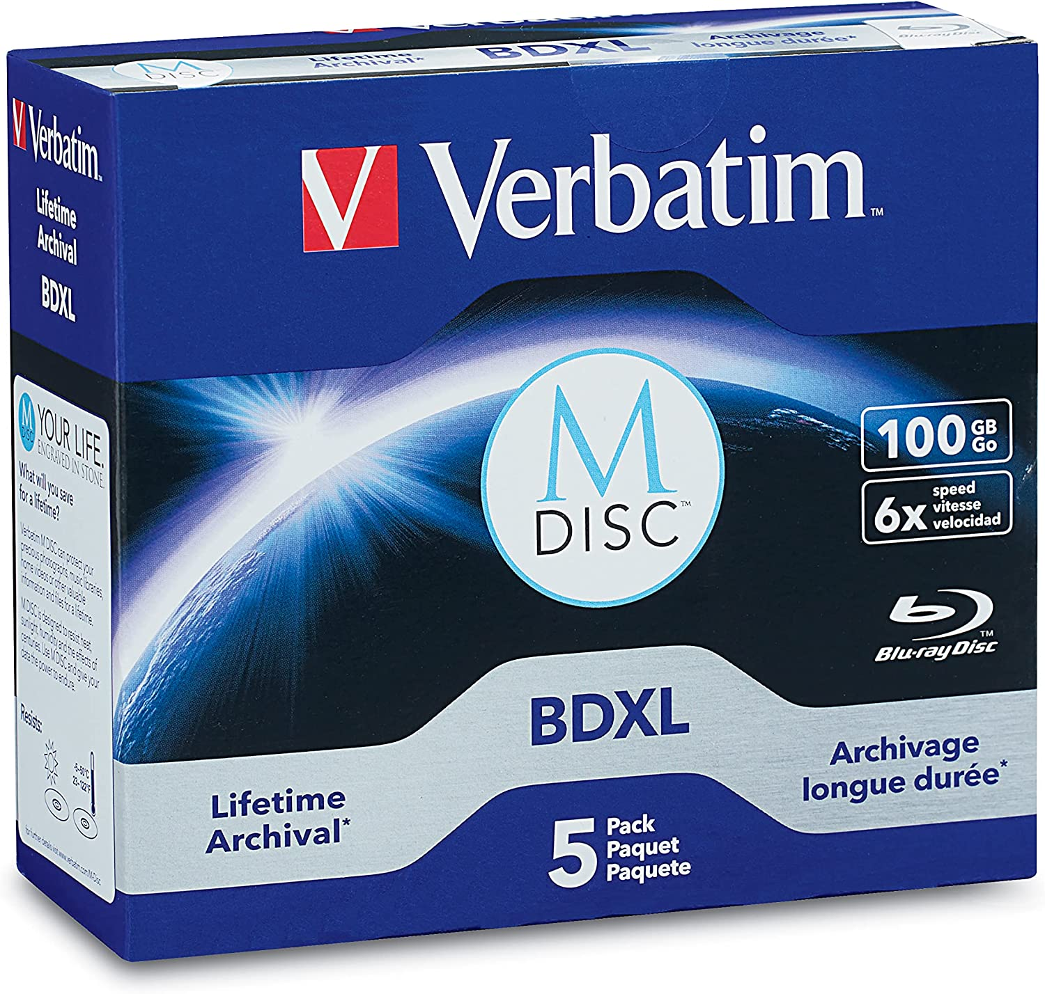 Verbatim M-Disc BD-R 25GB 4X with Surface - 25pk Spindle - 98909 - Picture 8 of 15