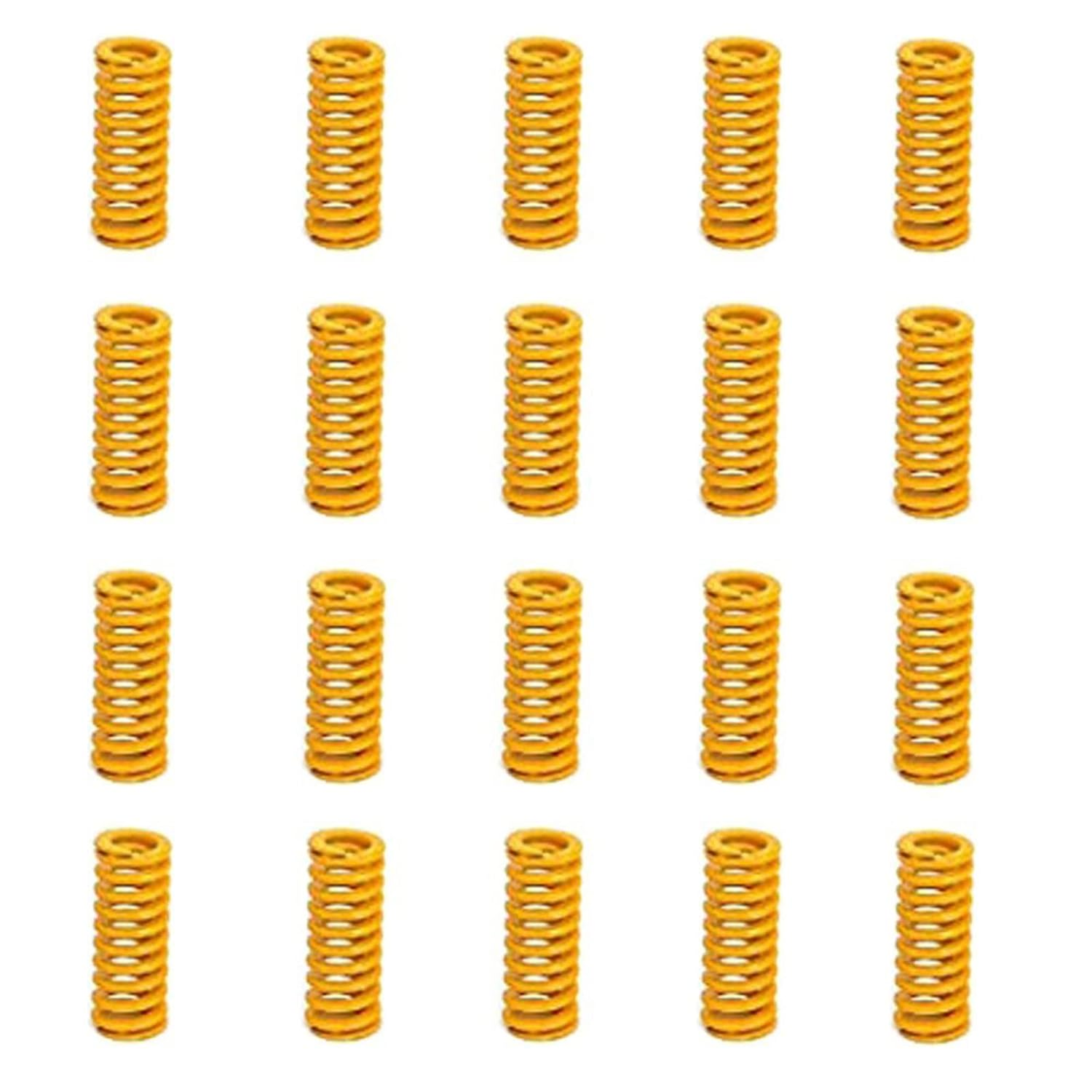 8Mm OD 20Mm Long Light Load Compression Mould Die Spring Yellow Compression Mould Die Spring for the Ender 3S Bed 20Pcs