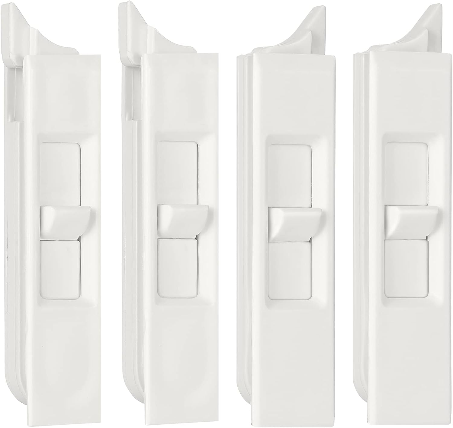 4 Pieces Tilt Latch Pairs White Plastic Construction Snap-In Latch Pairs Spring Loaded Sliding Window Tilt Latch for Home Window Accessories
