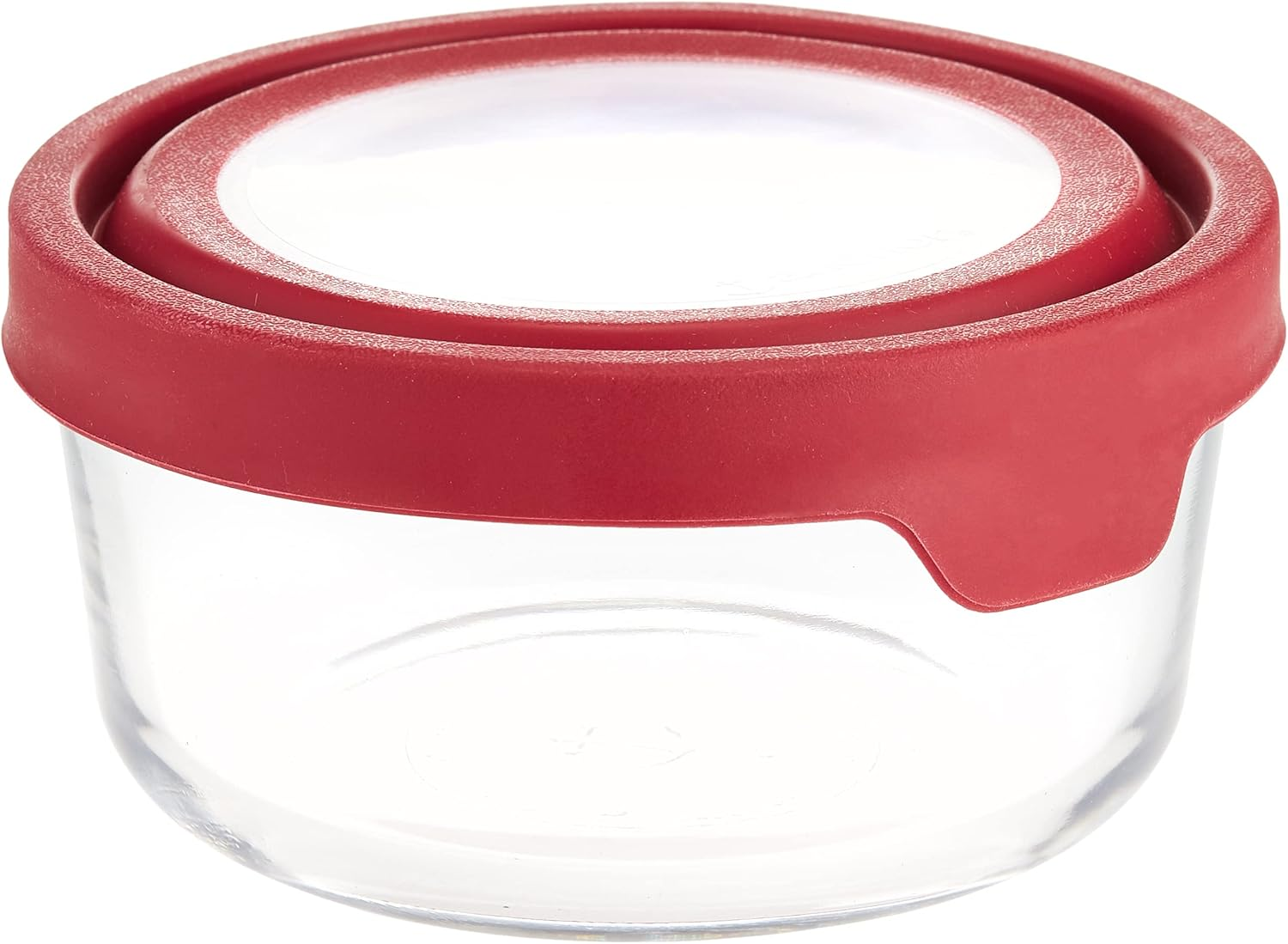 Trueseal Glass Food Storage Container with Airtight Lid, Cherry, 4 Cup