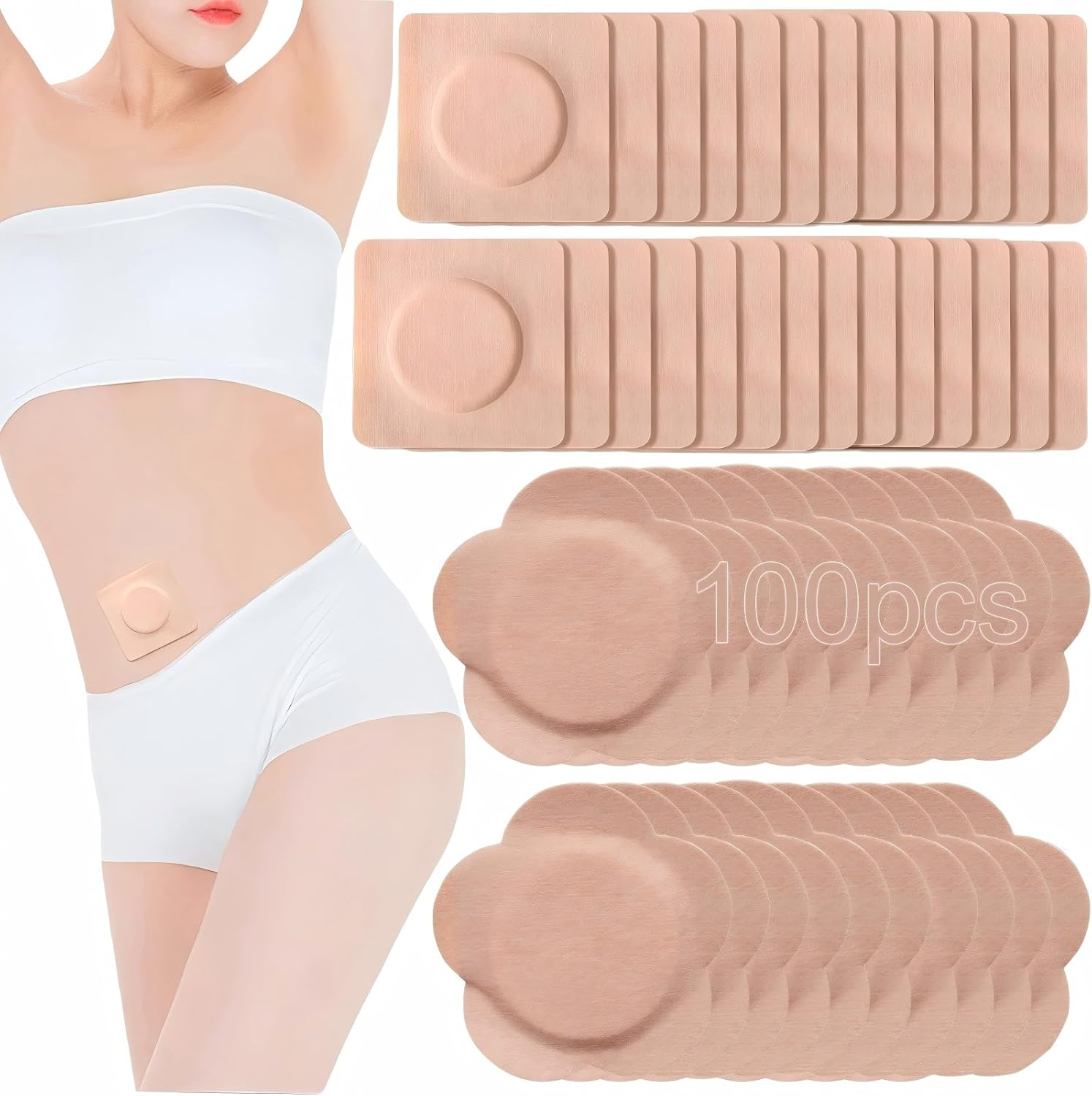 100 Pcs Castor Oil Wrap Pads, 2 Inch Self Adhesive Sleep Patches Pack for Bel... - Picture 10 of 13