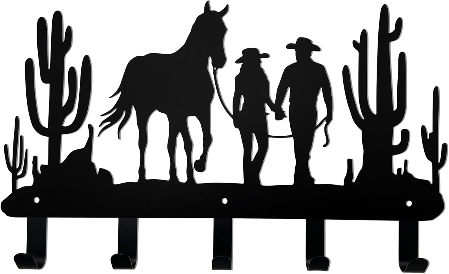 Cowboy Coat Hooks Wall Decor-Cowboy Hangers and Key Hooks Holder-Clothes Cowboy Hat Rack and Backpack Hanger-Cowboy Wall Art Decor for Storage, Living Room, Hallway, Bedroom…