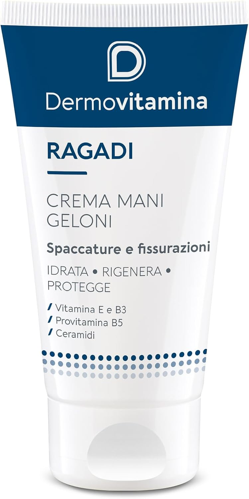 Ragadi Geloni Crema Mani - Crema Mani Riparatrice - Pelle Secca E Screpolata - Tratta Fissurazioni E Geloni Con Pantenolo, Vitamina E E Ceramidi - Assorbimento Veloce - 75 Ml