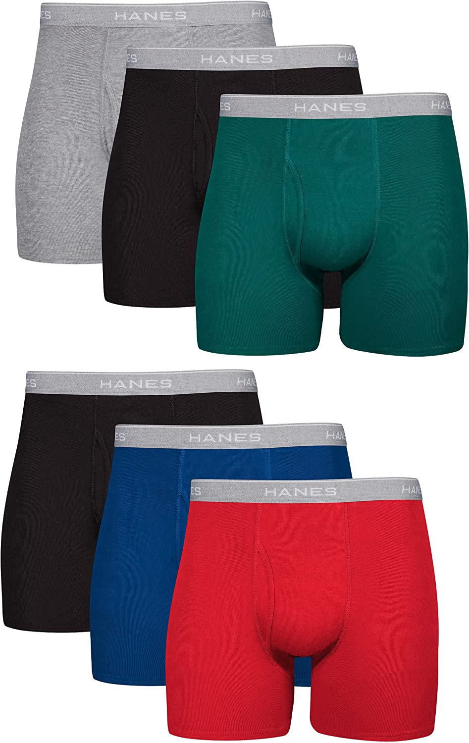 Hanes Men'S Boxer Briefs, Cool Dri Moisture-Wicking Underwear, Cotton No-Ride-Up for Men, Multi-Packs