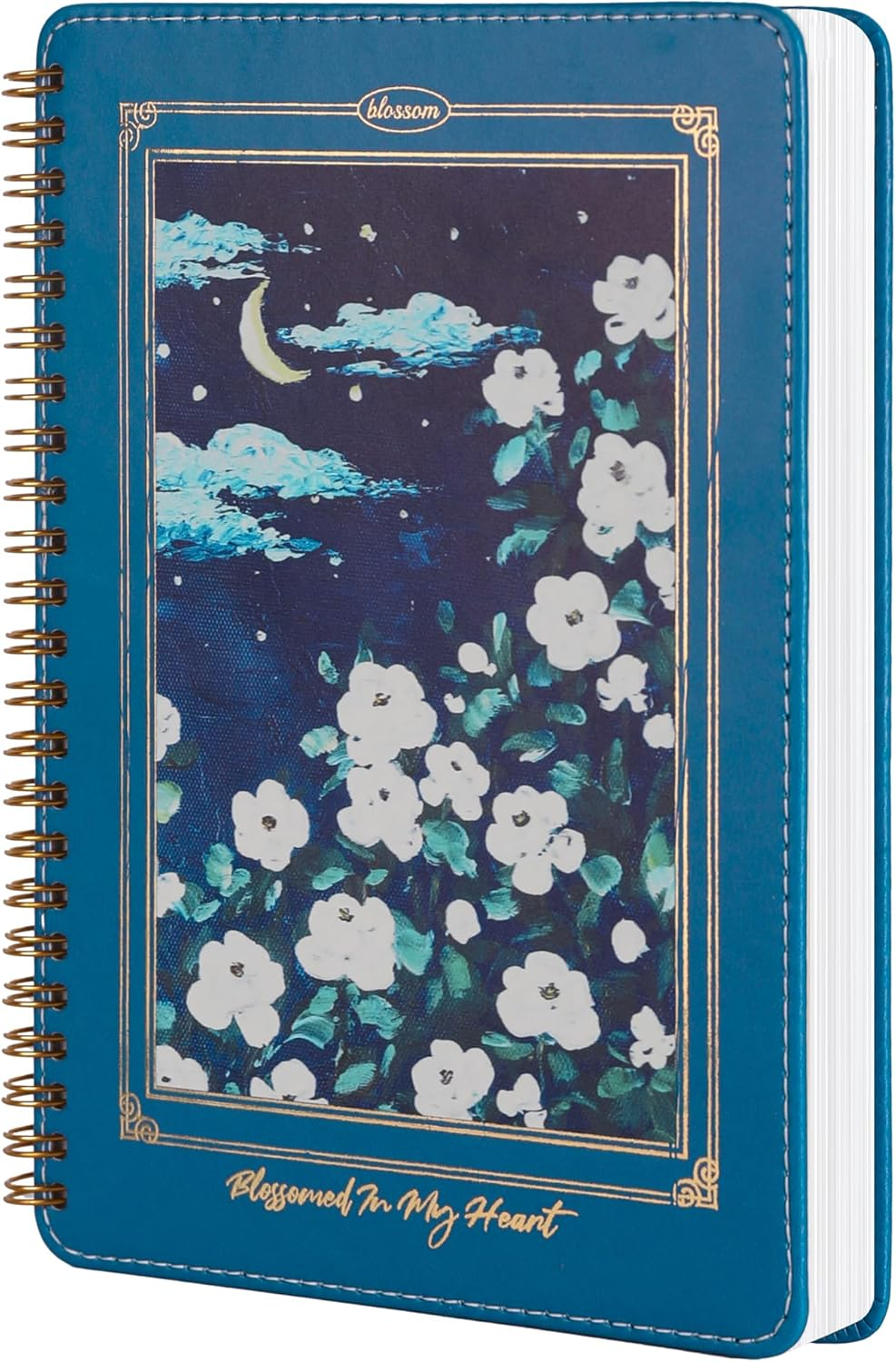Spiral Notebook for Women, Durable A5 Leather Hardcover Notebooks, 140 Lined Pages, Cute Journal Notebooks for School, 15.5 X 21Cm