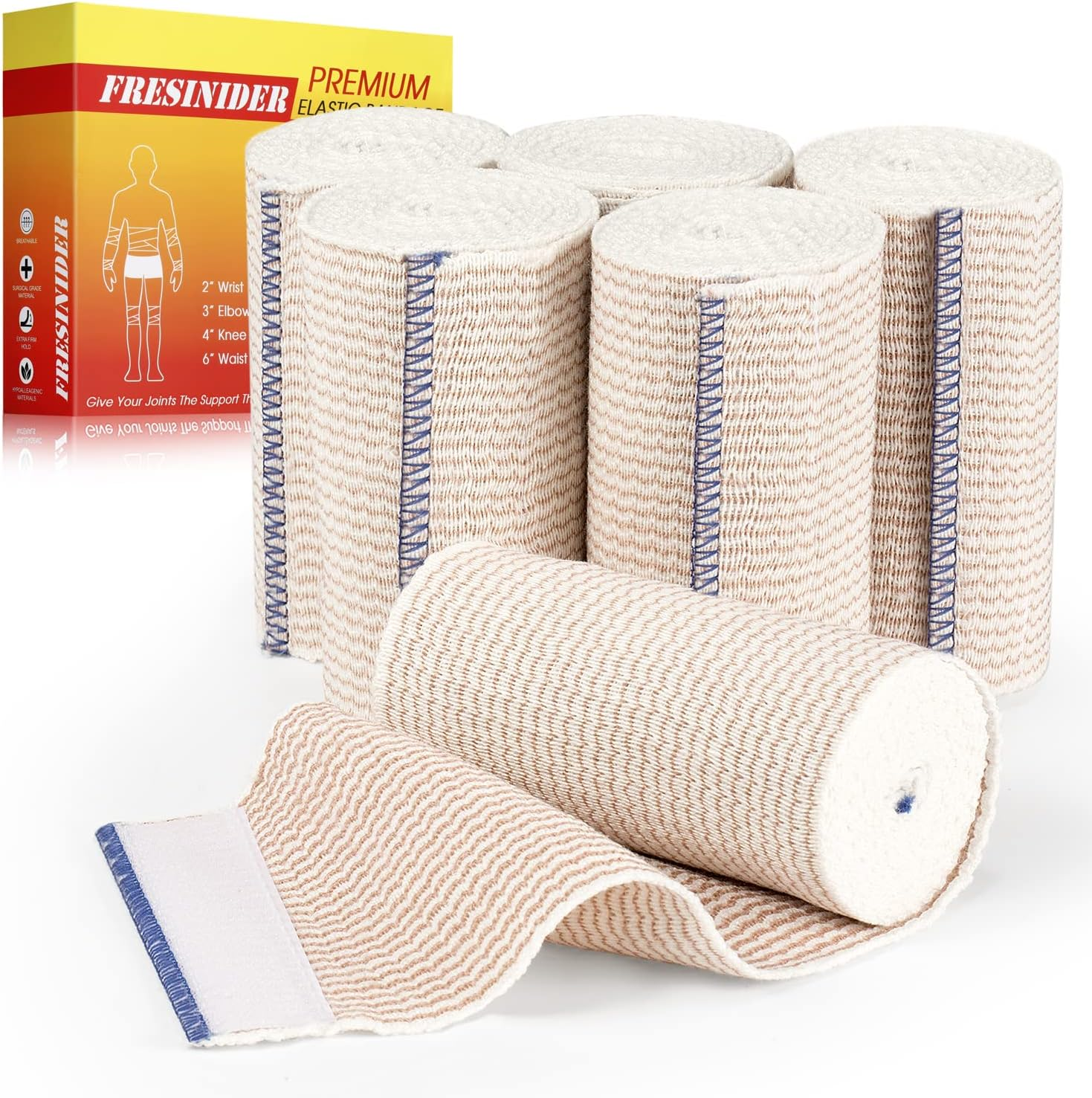 Premium Elastic Bandage Wrap, 6 Pack 4